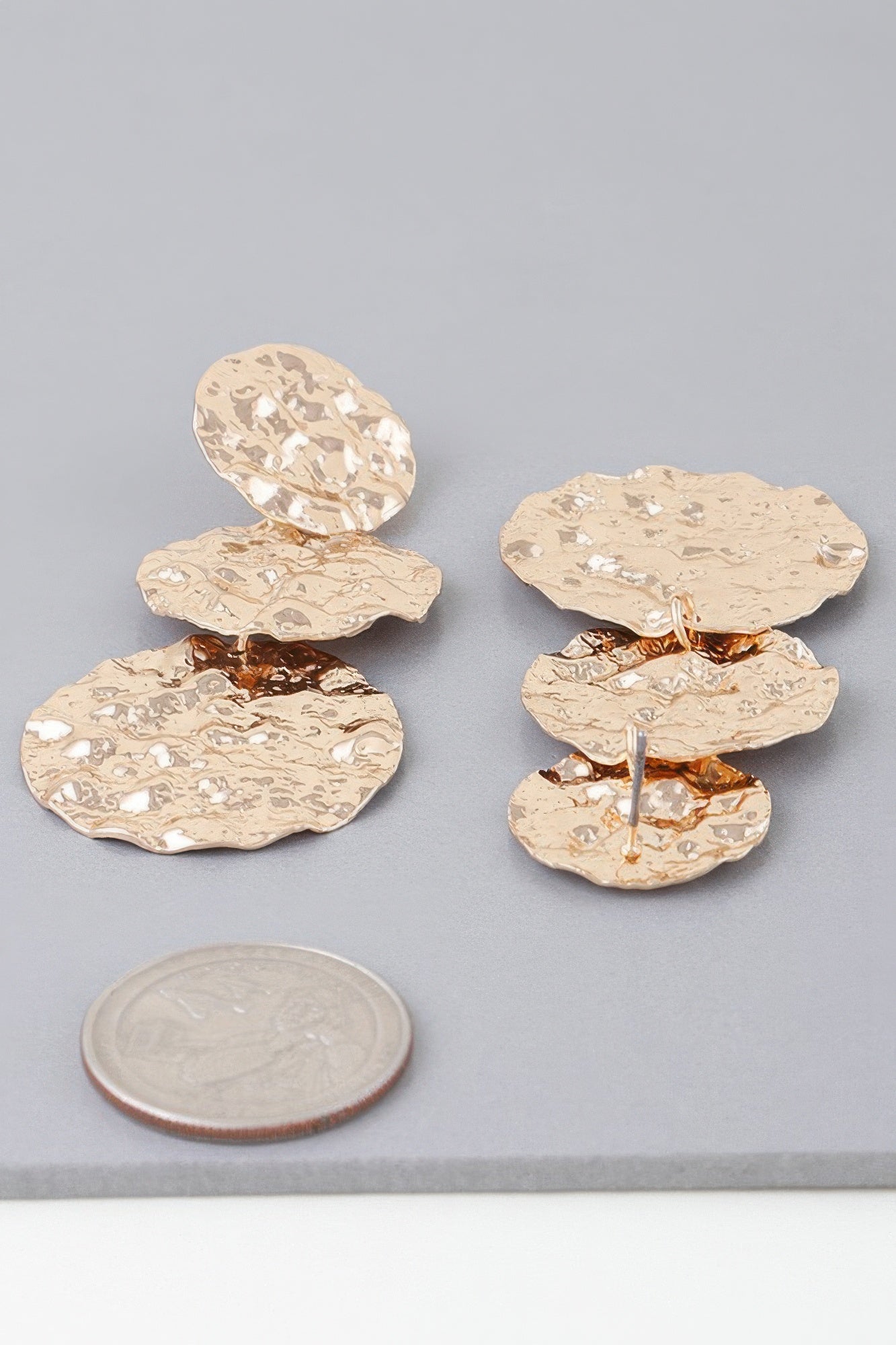Triple Hammered Disc Earrings product image