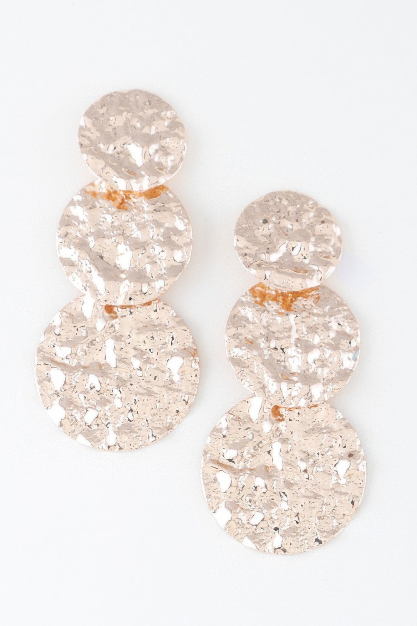 Triple Hammered Disc Earrings product image