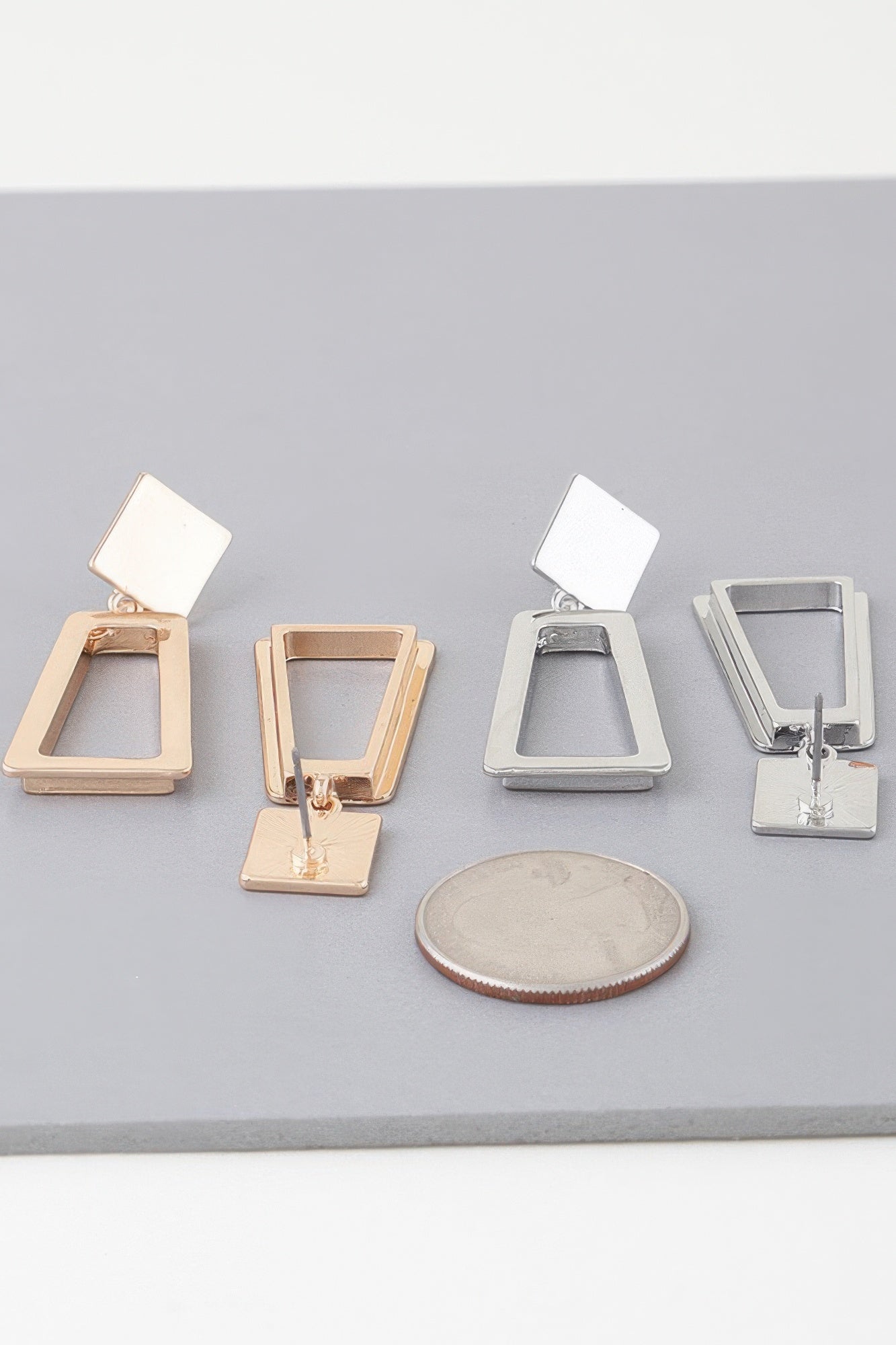 Modern Geometric Frame Drop Earrings product image