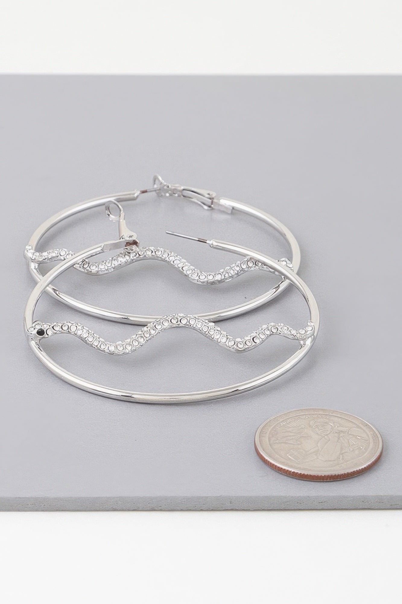 Bejeweled Snake Hoop Earrings product image