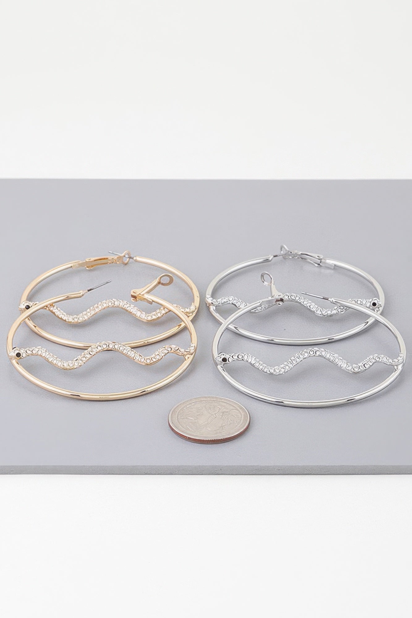 Bejeweled Snake Hoop Earrings product image