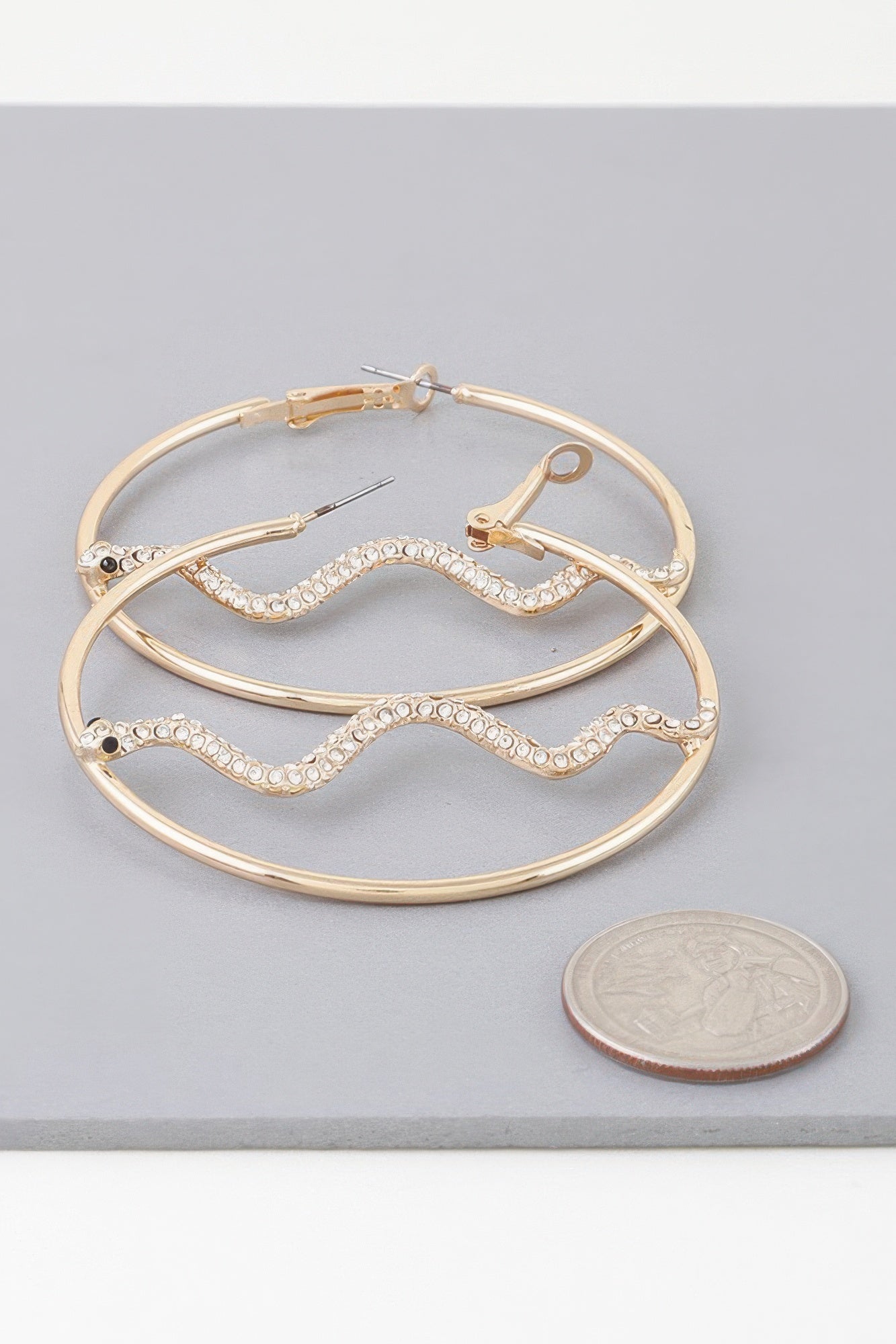 Bejeweled Snake Hoop Earrings product image