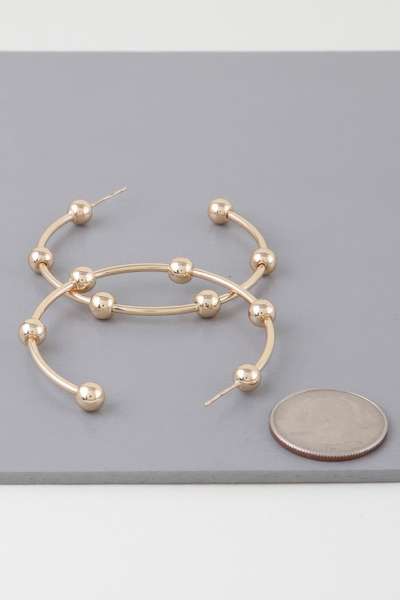 Multi Shiny Bead Hoop Earrings product image