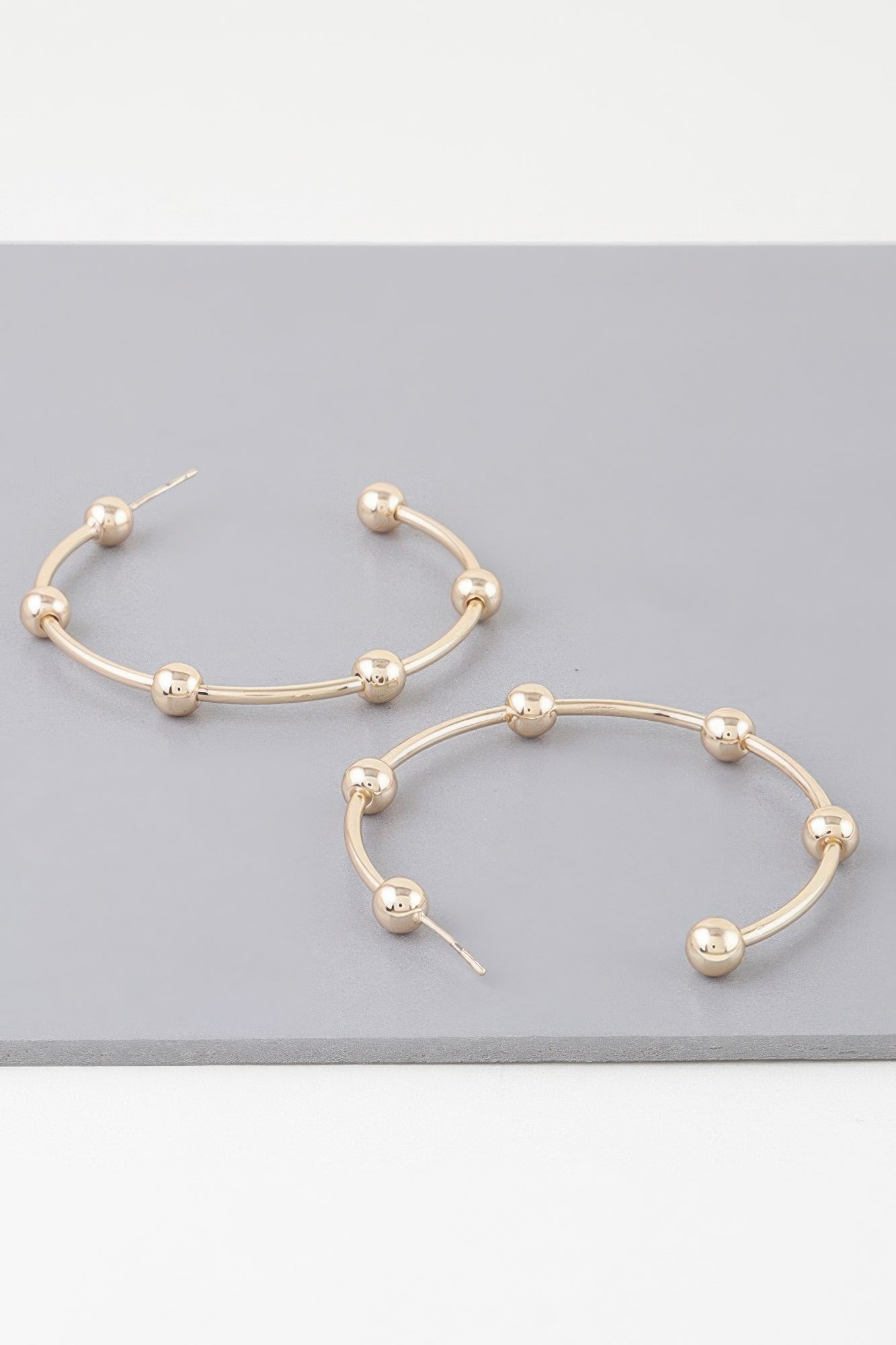 Multi Shiny Bead Hoop Earrings product image