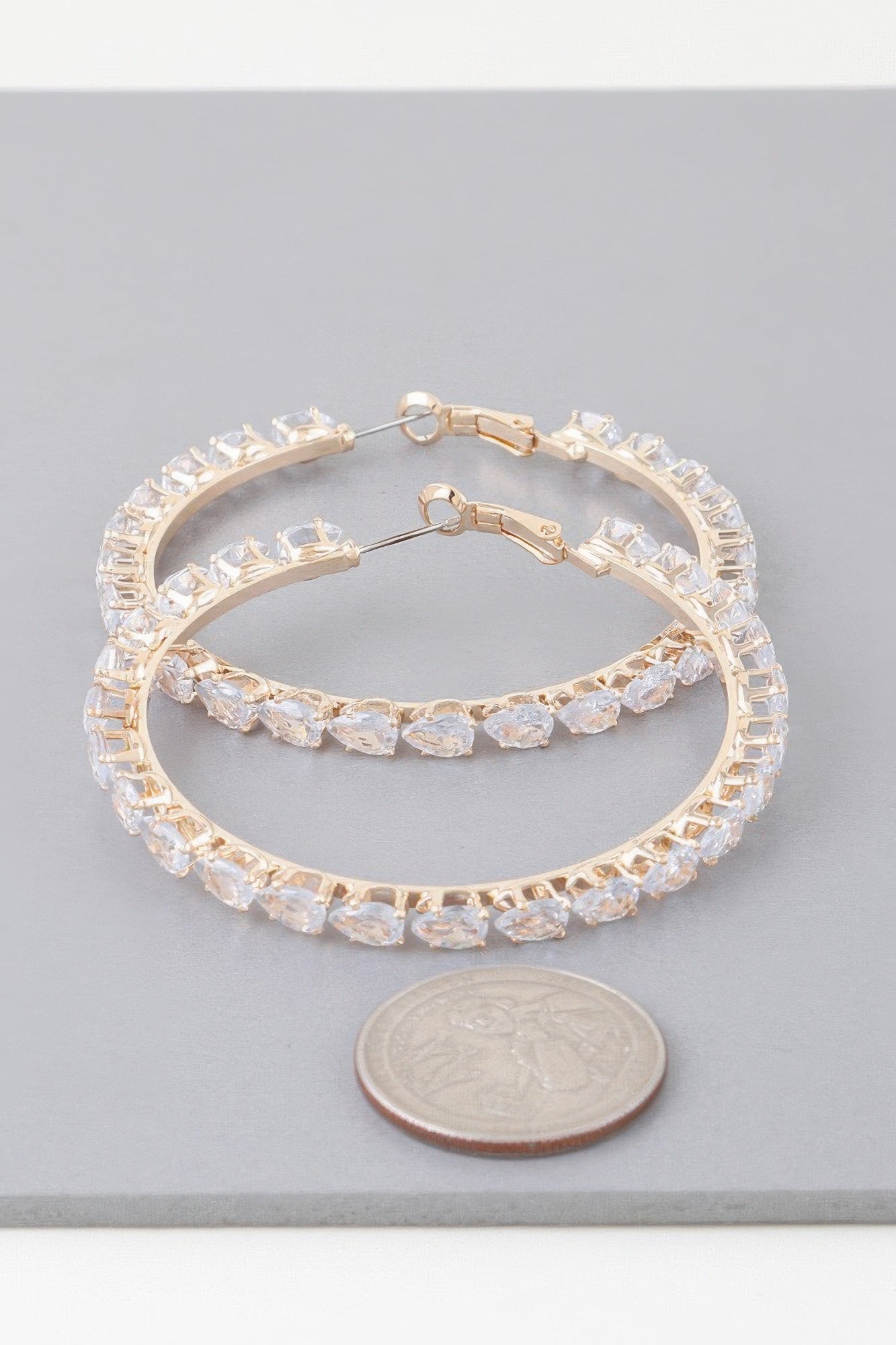 Teardrop Bejeweled Hoop Earrings product image