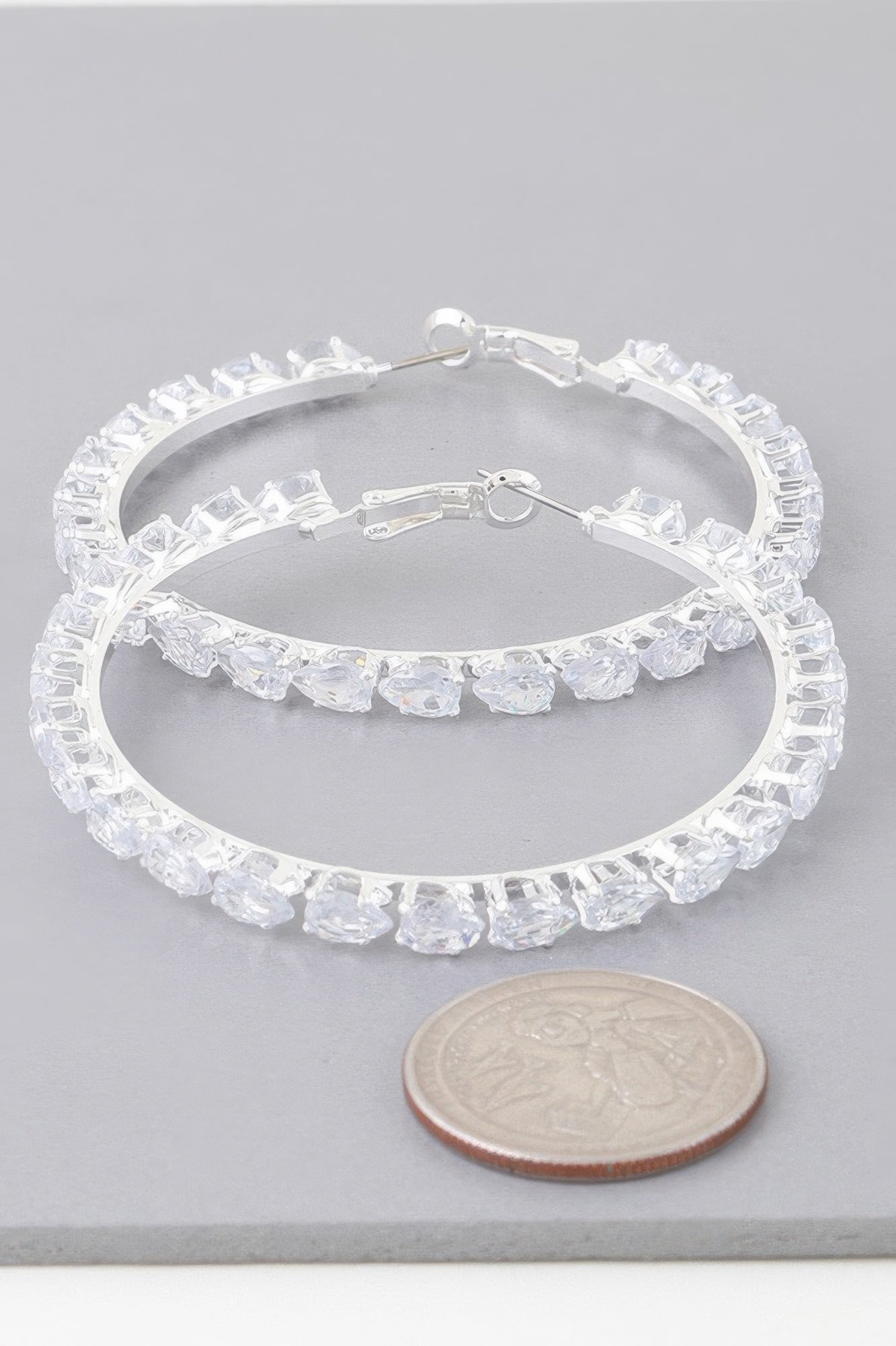 Teardrop Bejeweled Hoop Earrings product image
