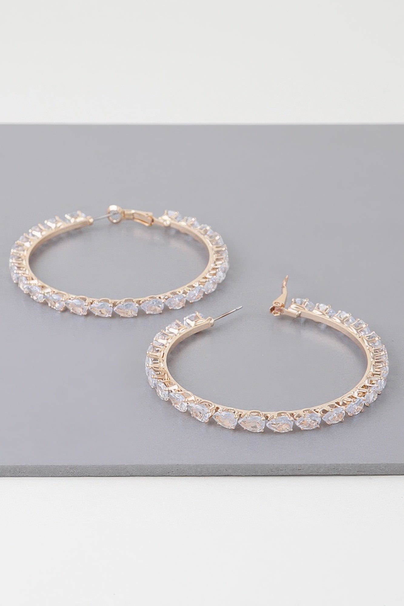 Teardrop Bejeweled Hoop Earrings product image