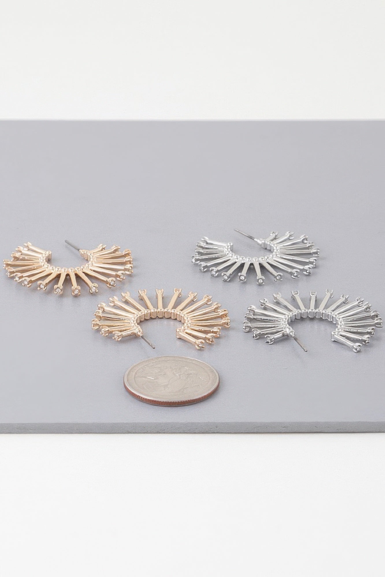 Rising Bejeweled Sun Hoop Earrings product image