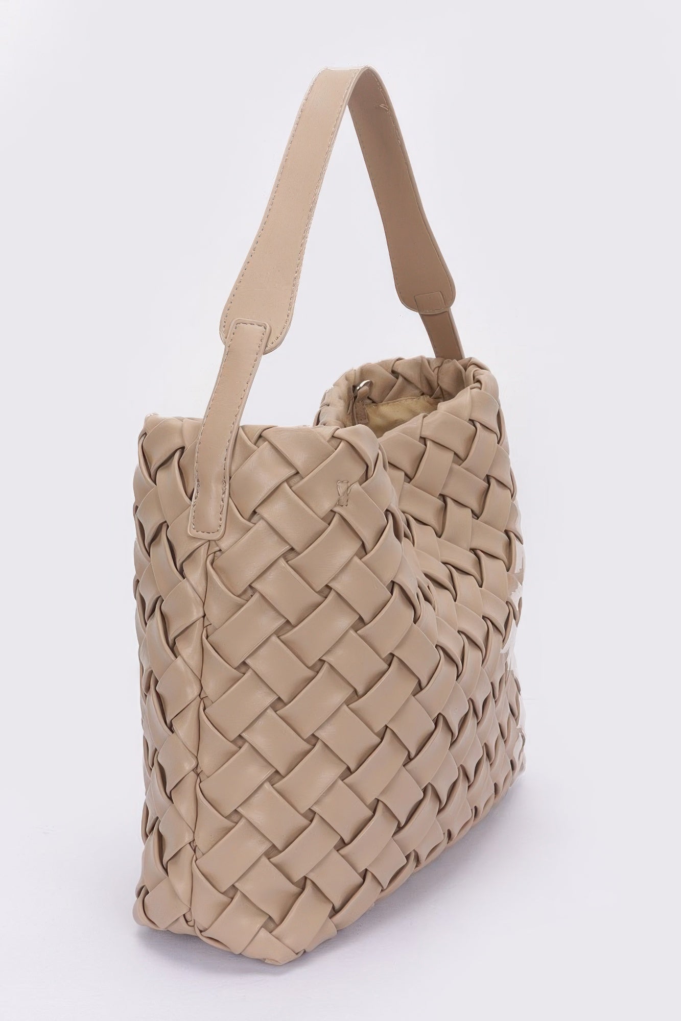 Faux Leather Braided Embossed Hobo Bag product image