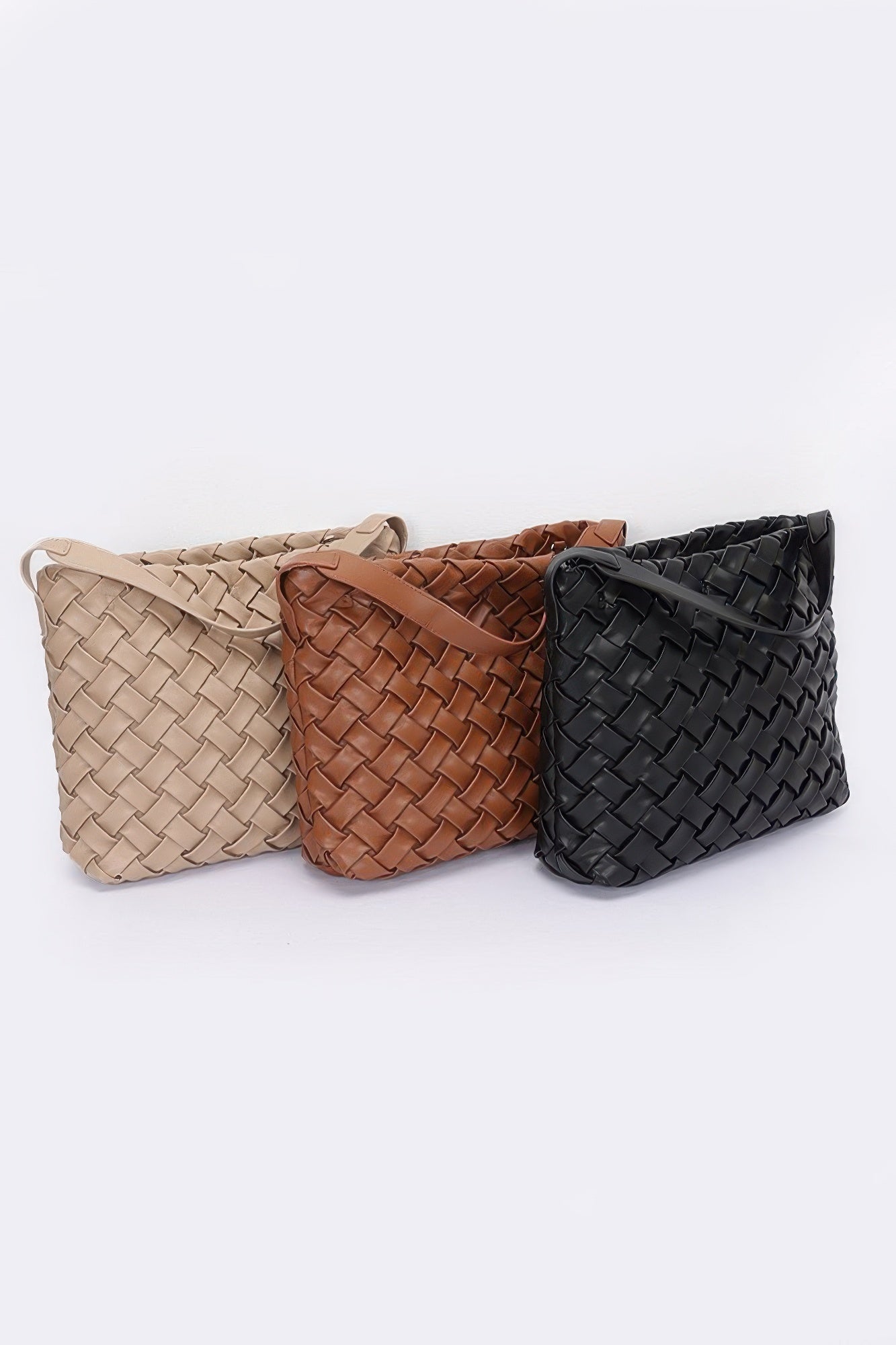 Faux Leather Braided Embossed Hobo Bag product image