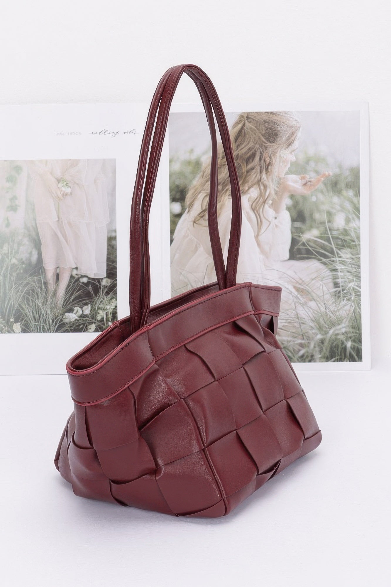 Faux Leather Braided Tote Bag product image