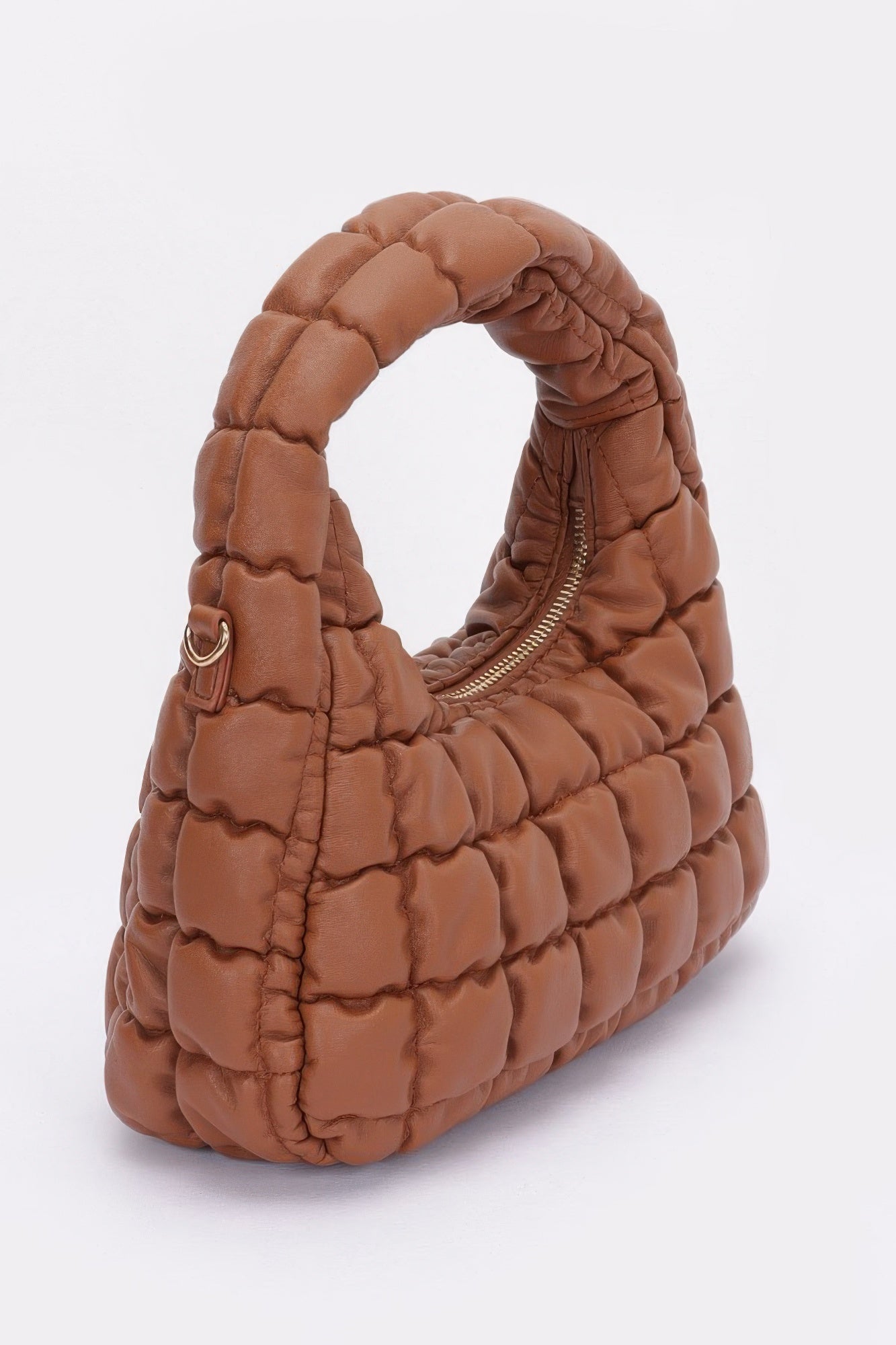 Quilted Faux Leather Padded Hobo Bag product image