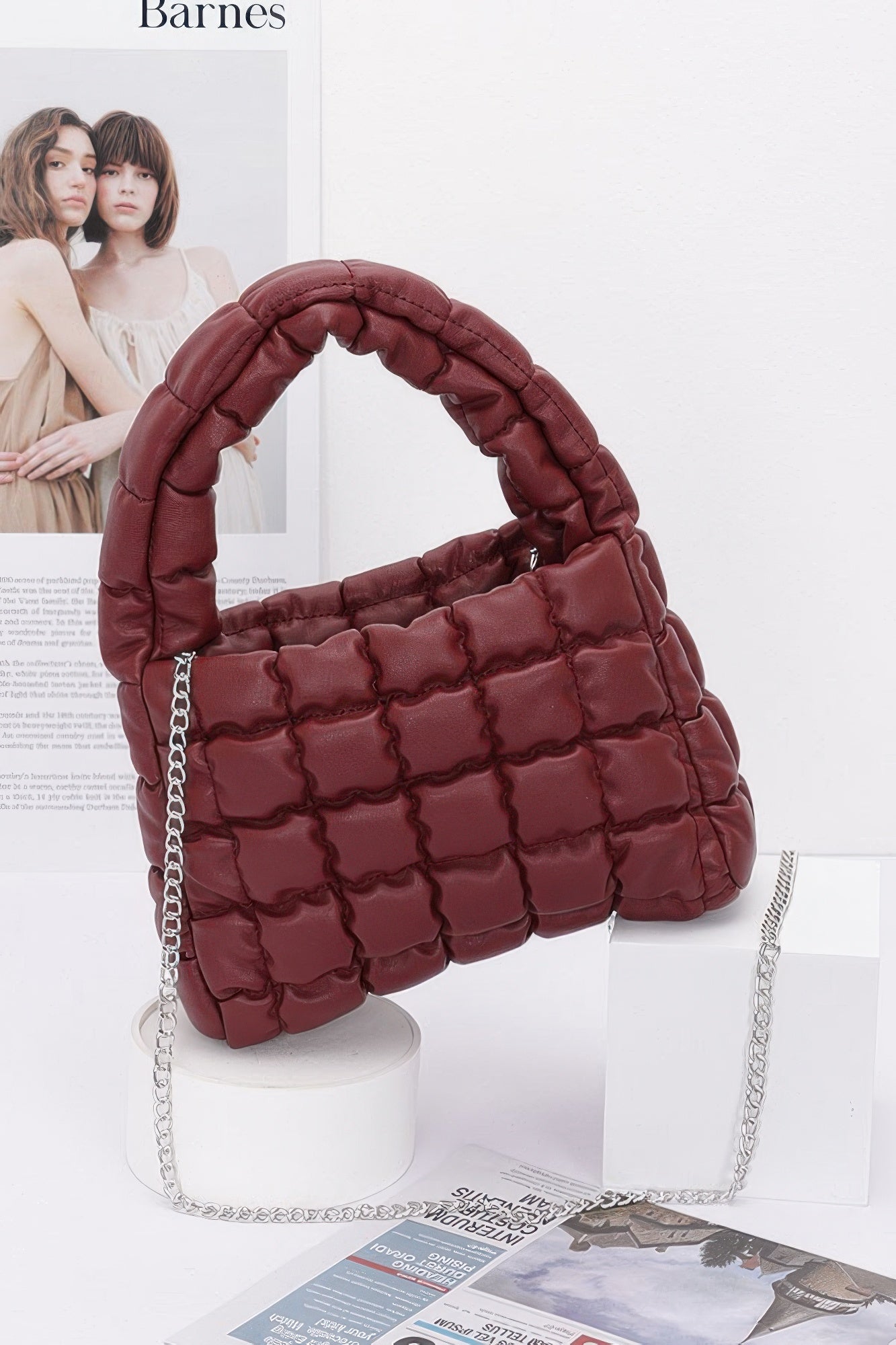 Quilted Faux Leather Padded Handle Bag product image