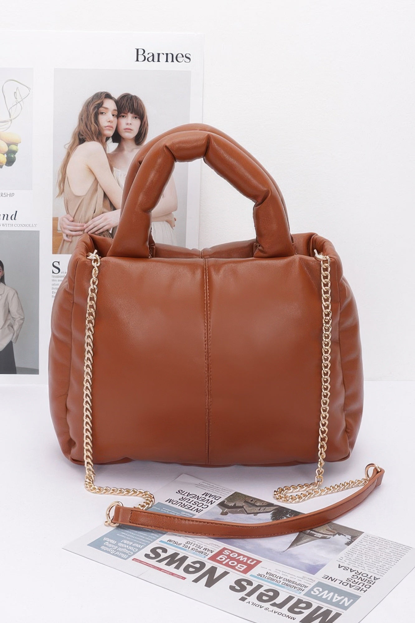 Faux Leather Padded Tote Bag product image