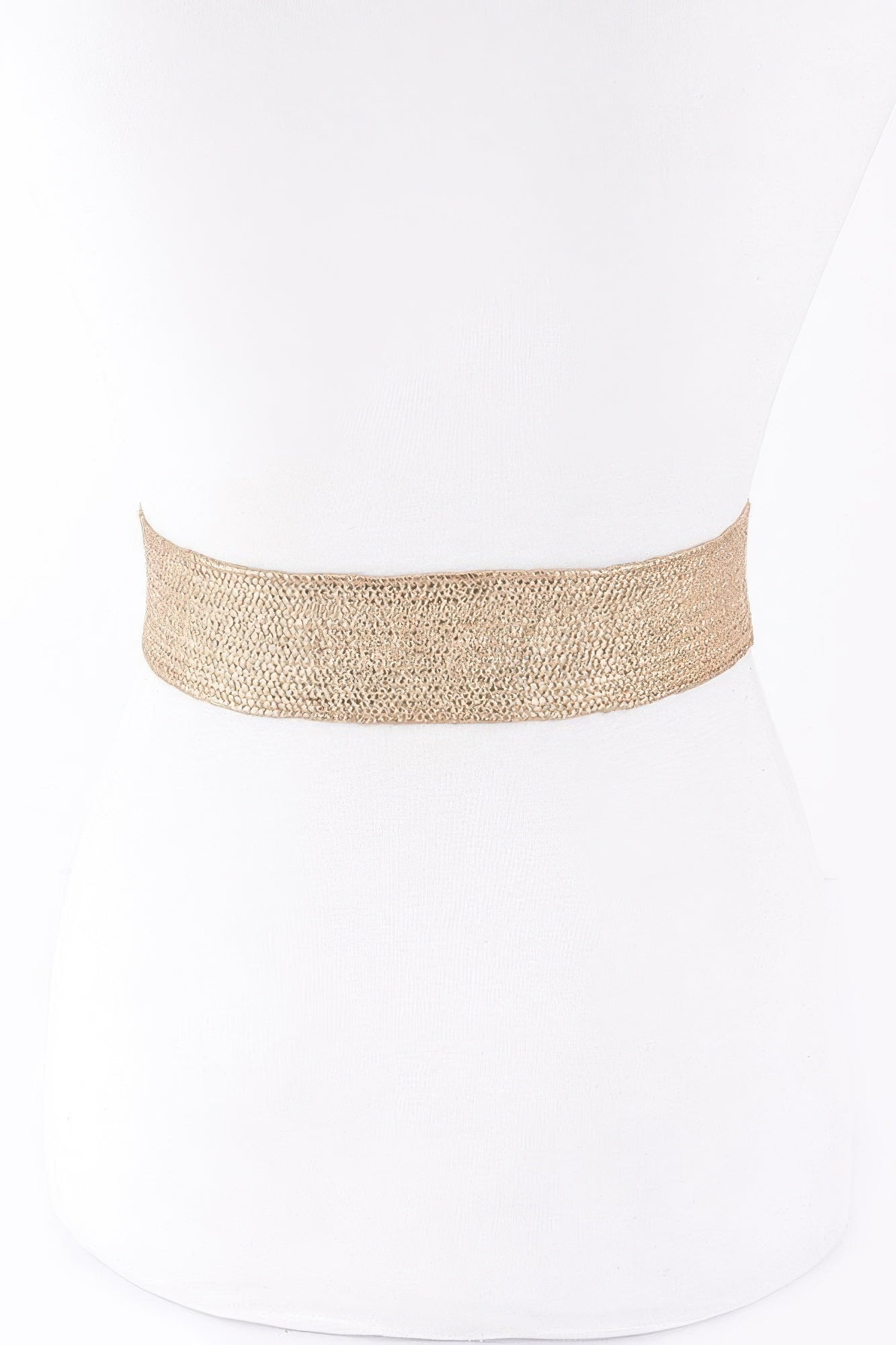 Hammeredmetal Buckle Metallic Stretch Plussizebelt product image