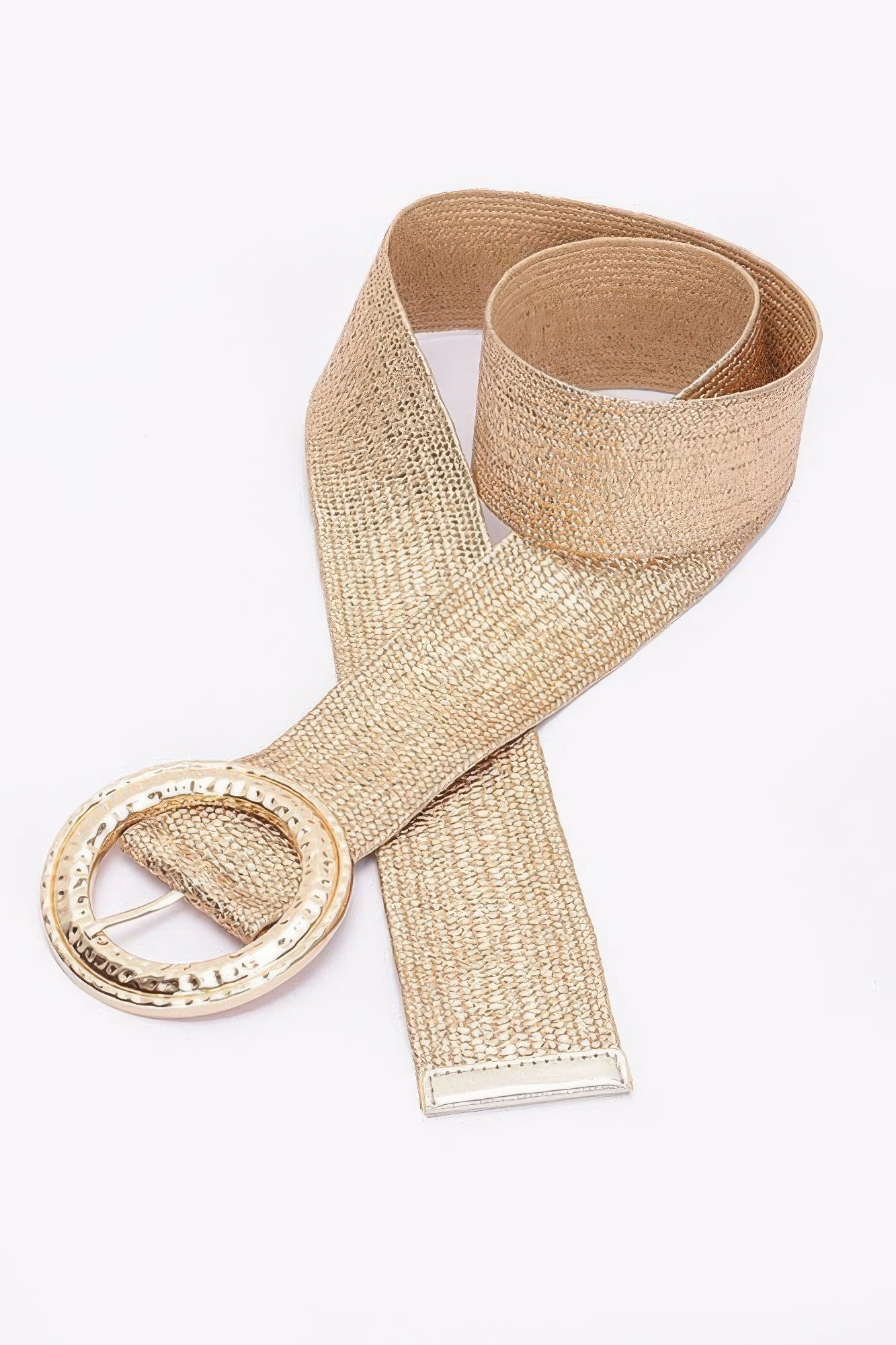 Hammeredmetal Buckle Metallic Stretch Plussizebelt product image