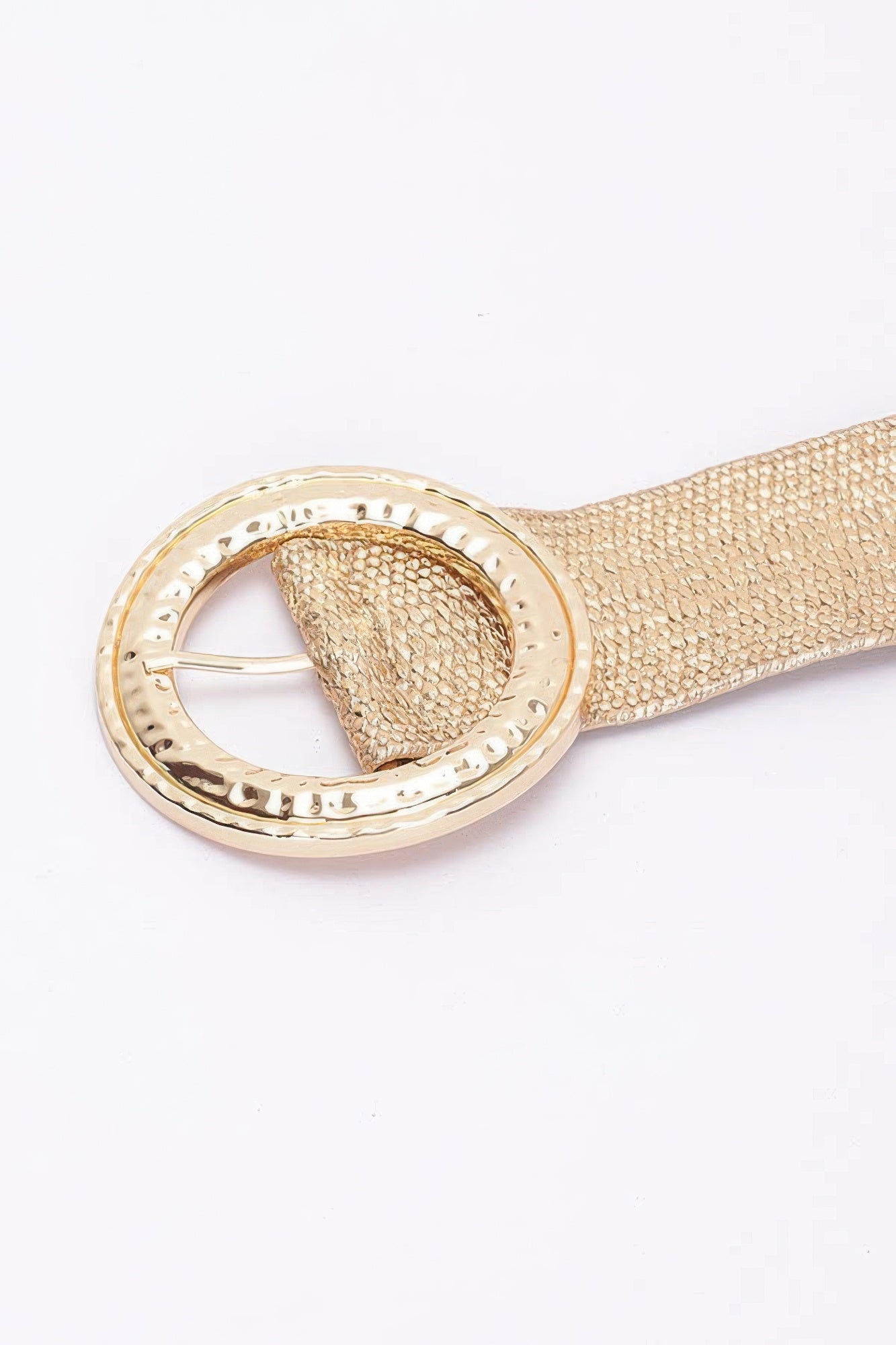 Hammeredmetal Buckle Metallic Stretch Plussizebelt product image