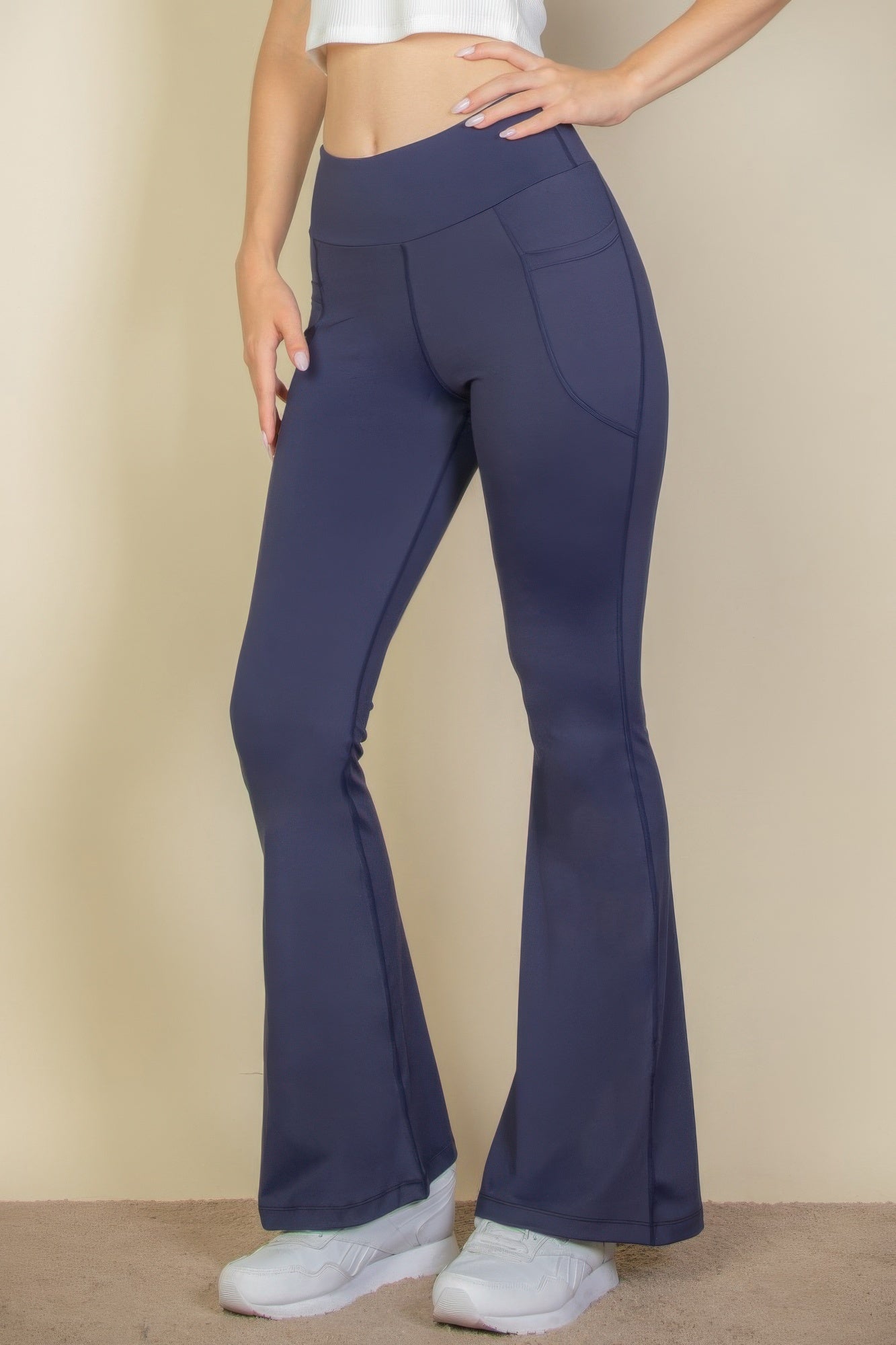 High Waist Side Pocket Flare Leggings product image