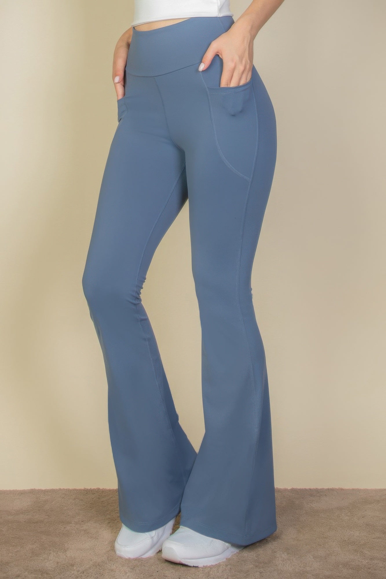 High Waist Side Pocket Flare Leggings product image