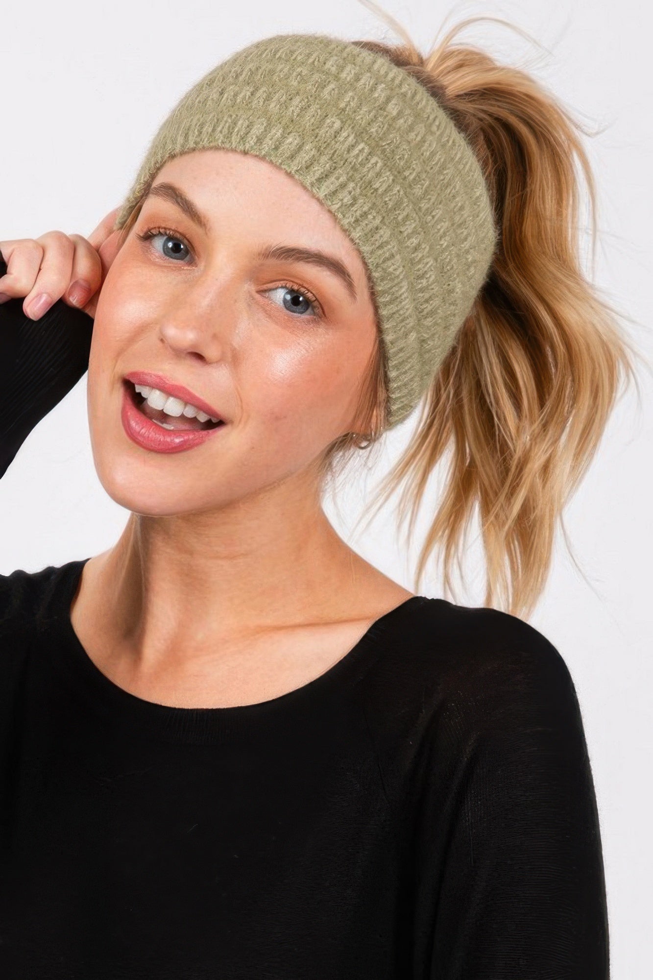 Fuzzy Cable Knit Headband product image