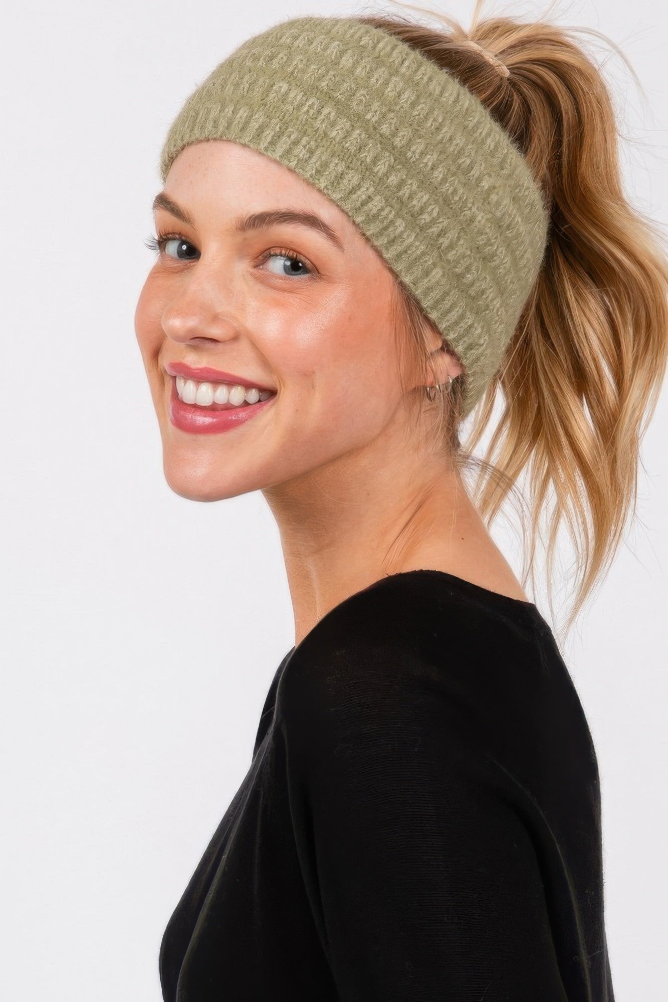 Fuzzy Cable Knit Headband product image