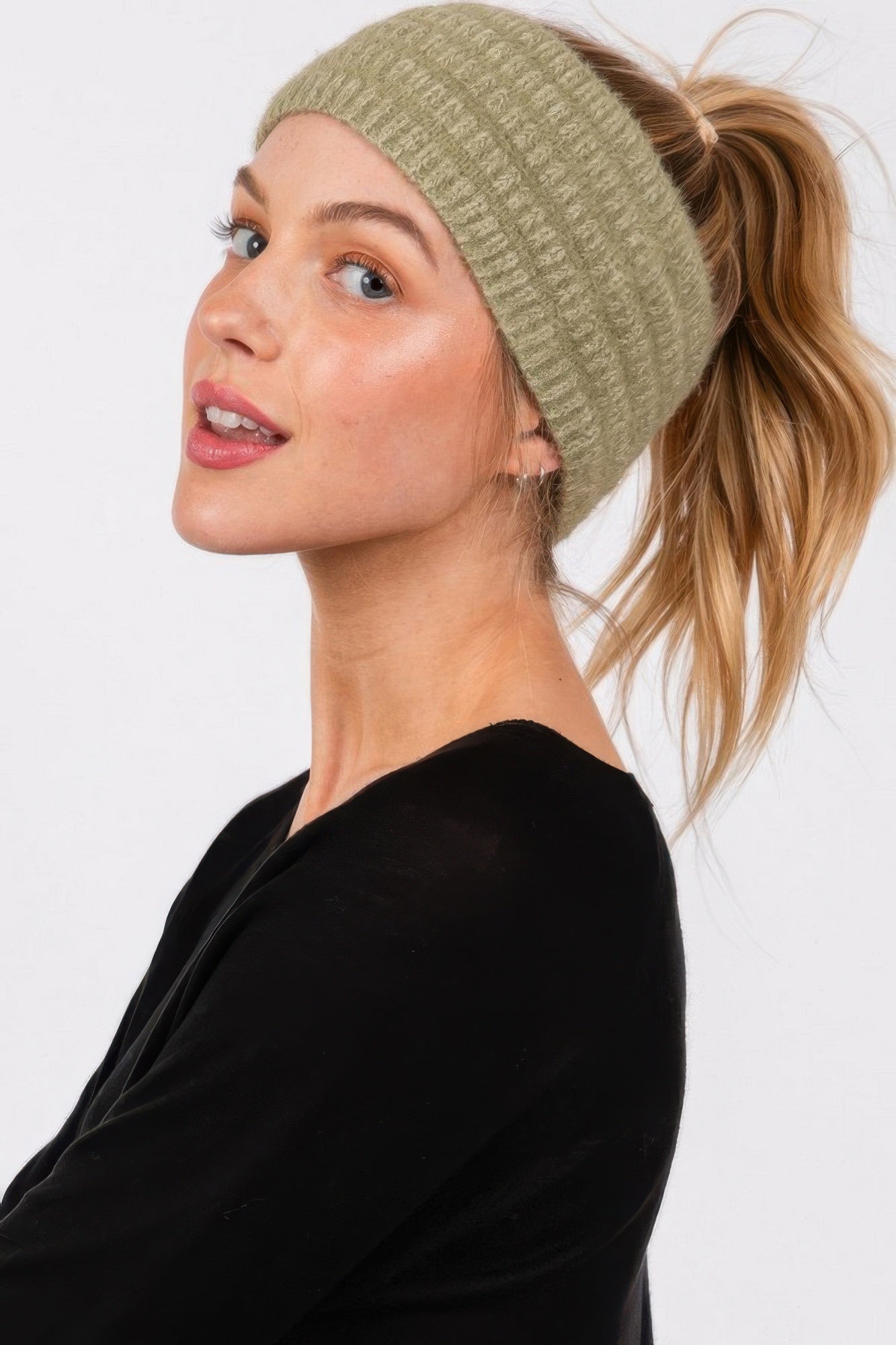 Fuzzy Cable Knit Headband product image