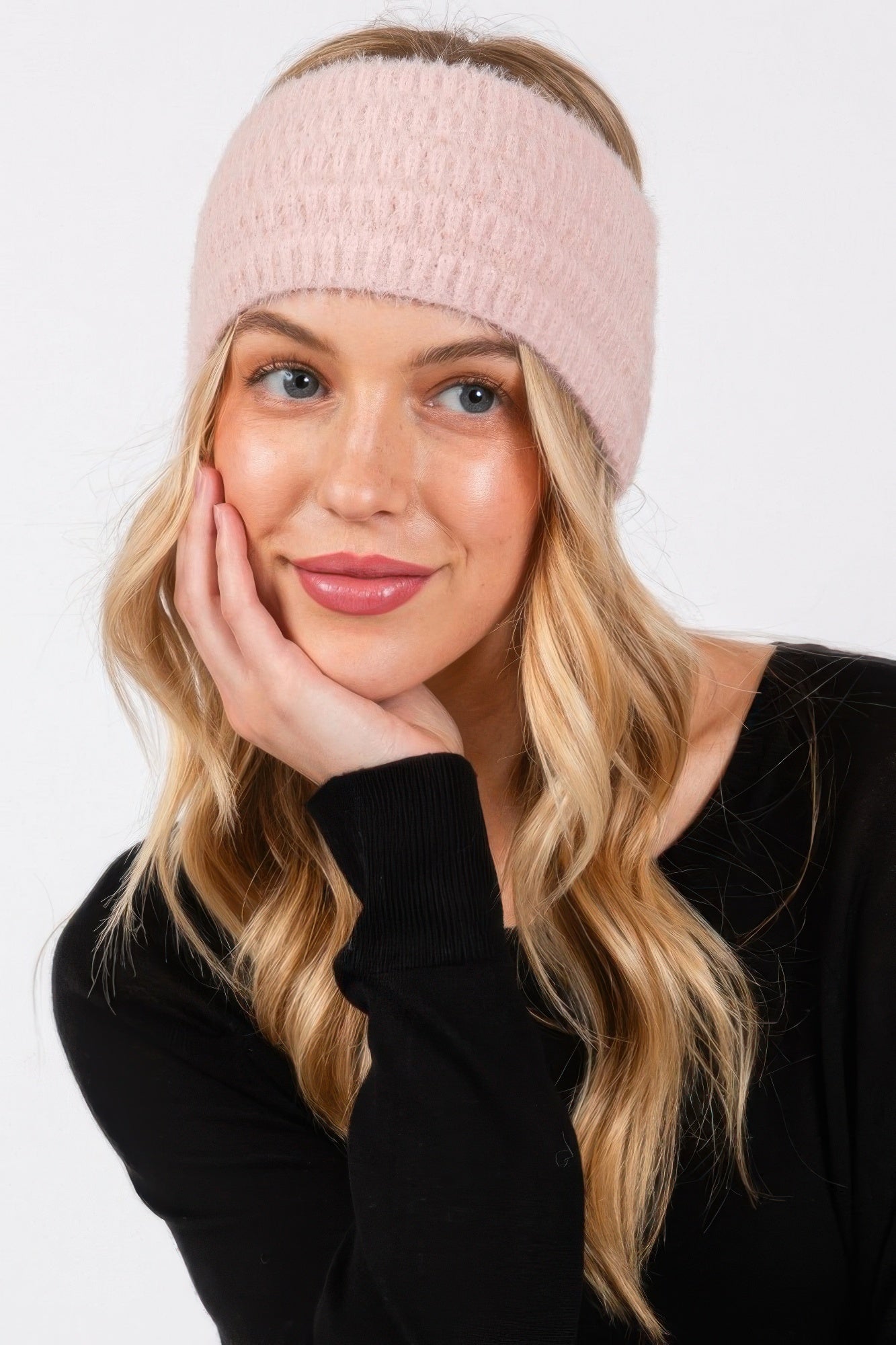 Fuzzy Cable Knit Headband product image
