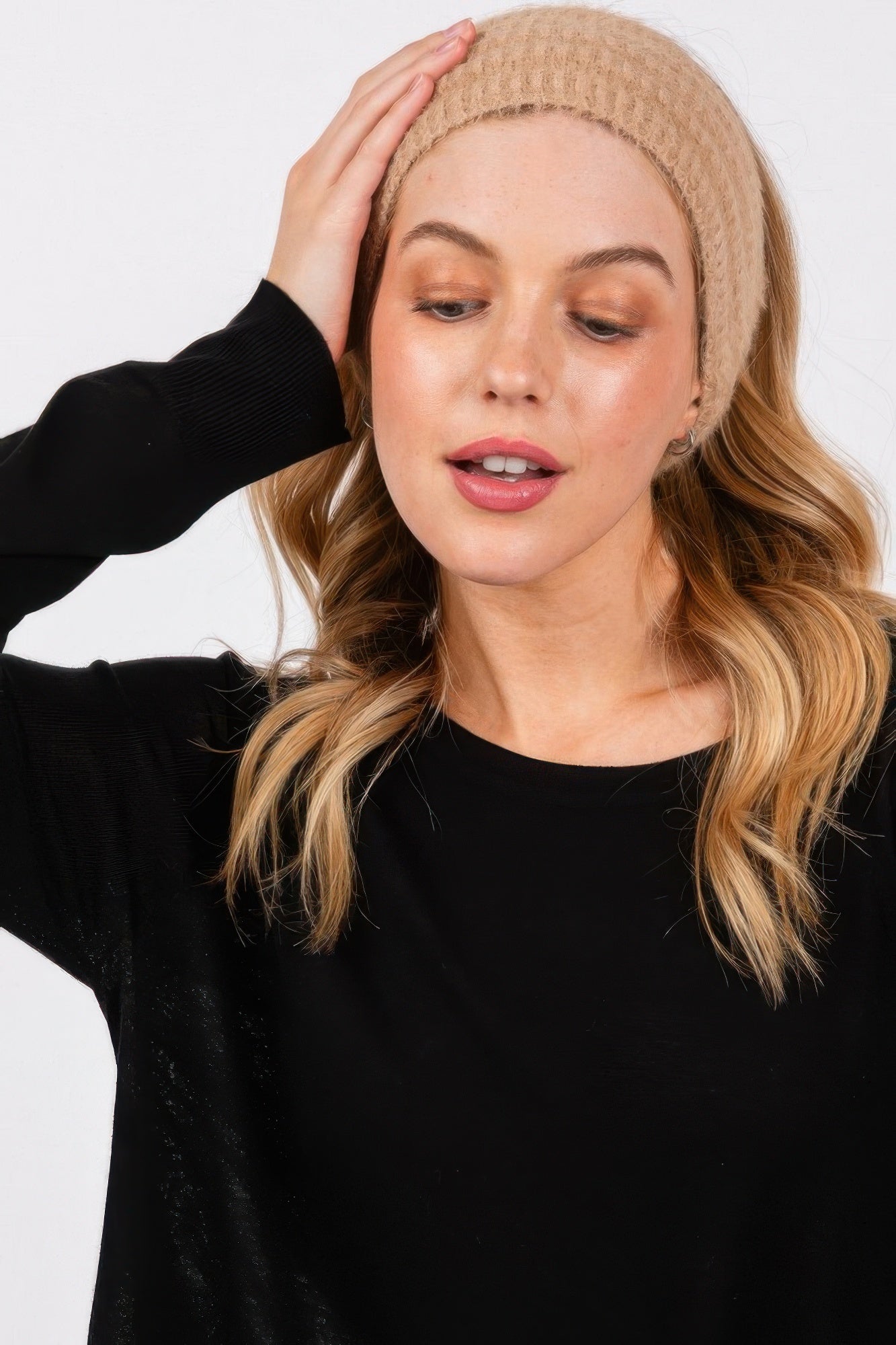 Fuzzy Cable Knit Headband product image
