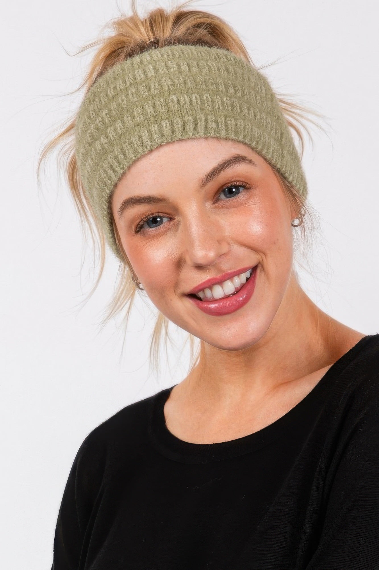 Fuzzy Cable Knit Headband product image