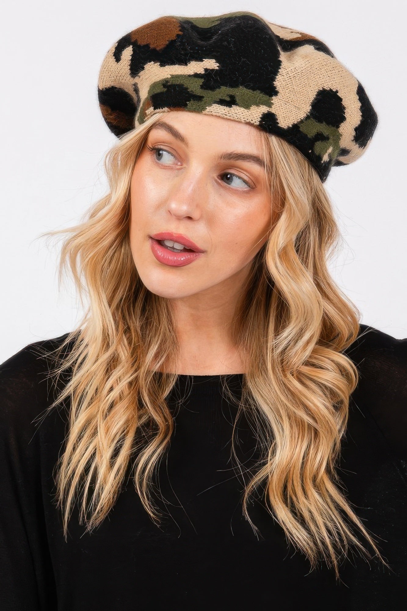 Camo Knit Beret product image