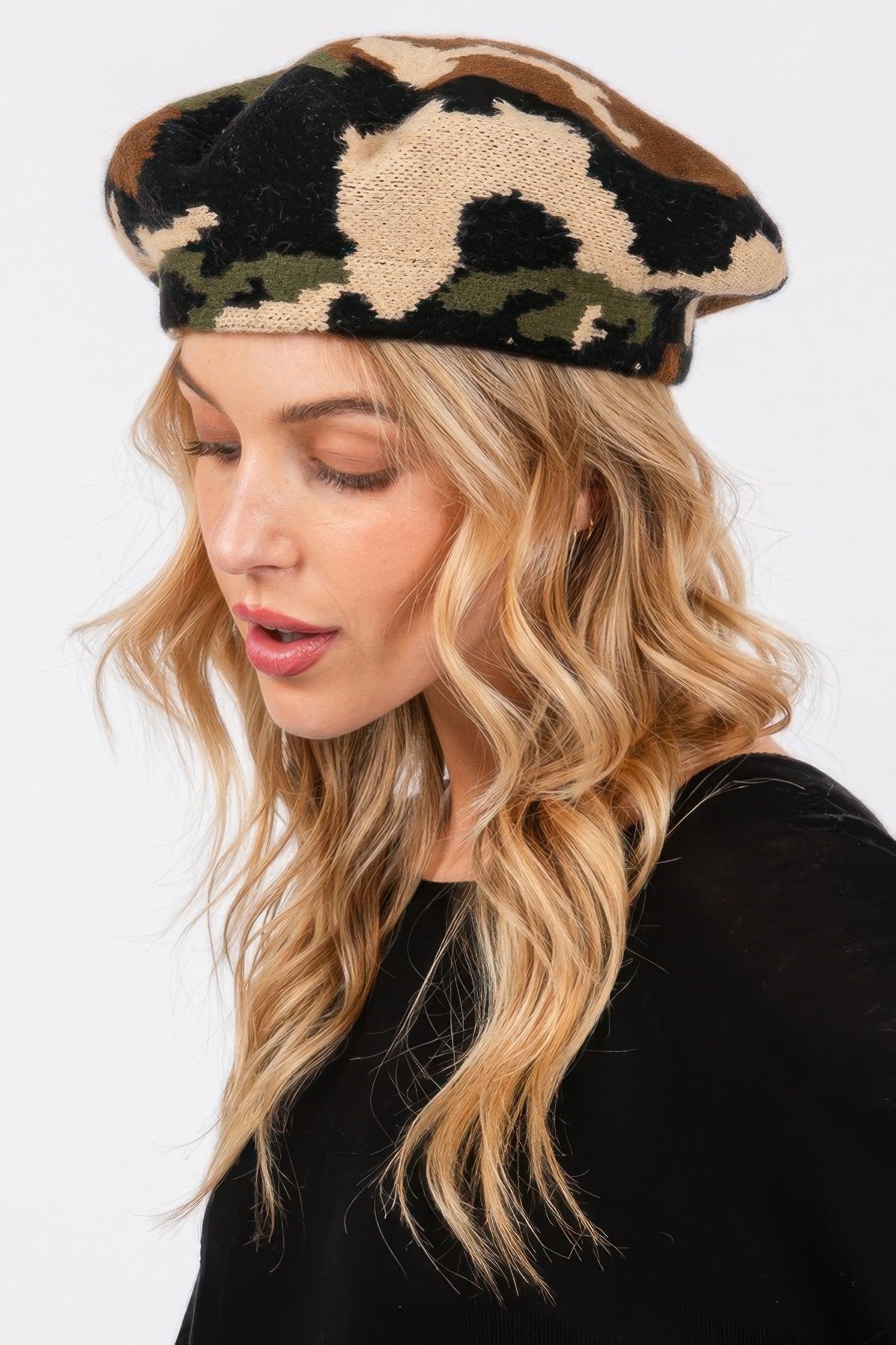 Camo Knit Beret product image