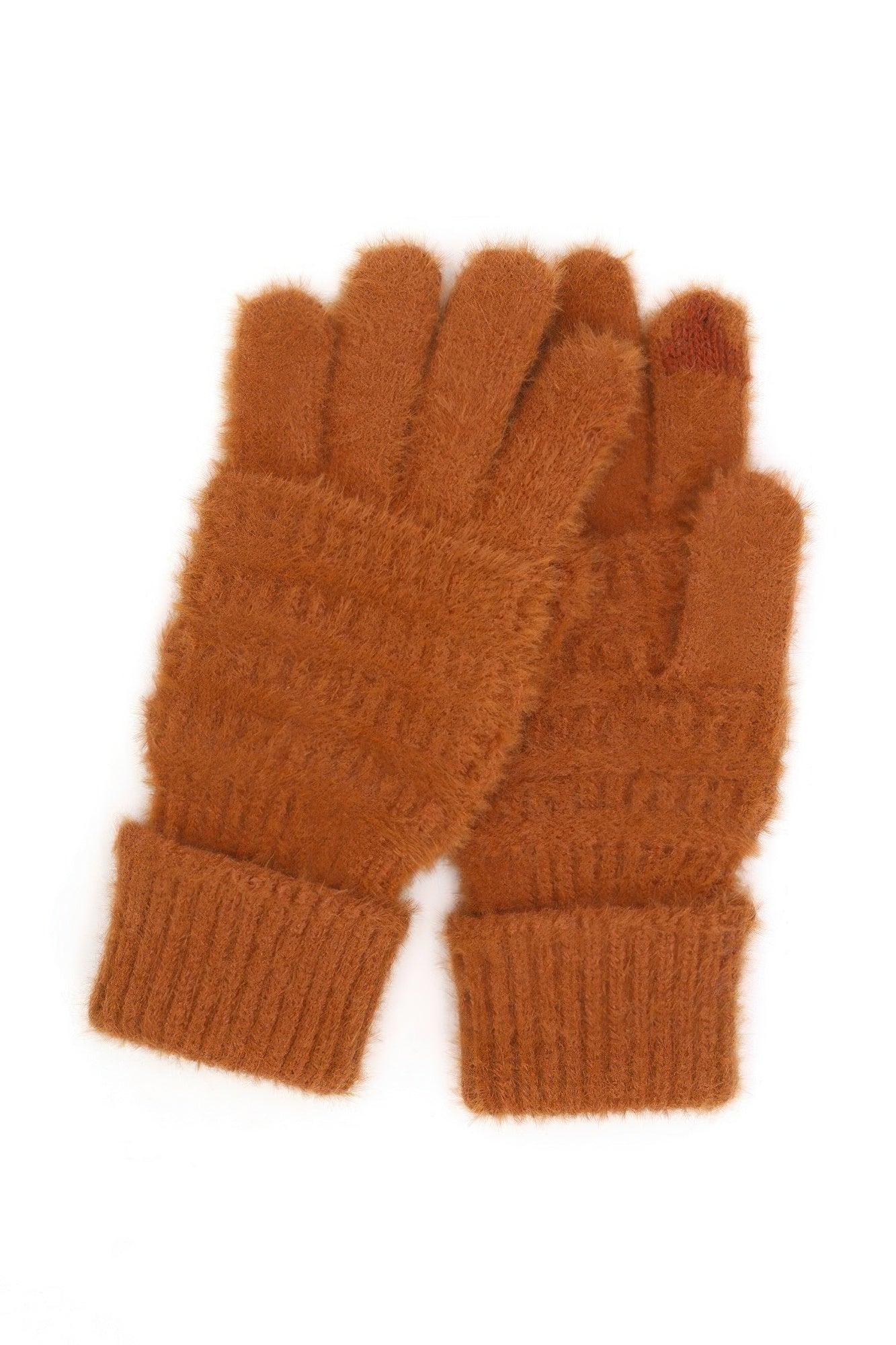 Fuzzy Cable Knit Smart Touch Gloves product image