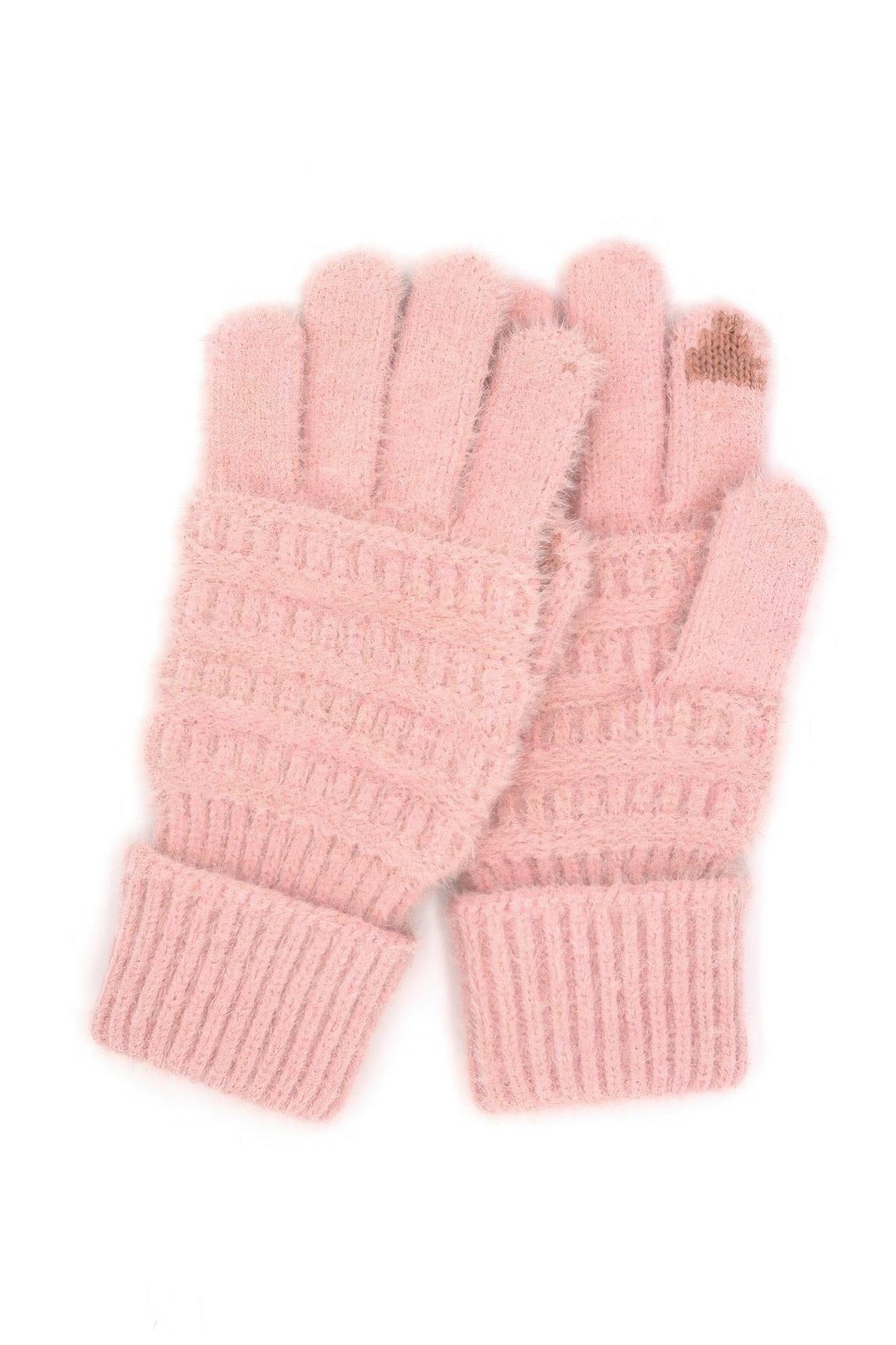 Fuzzy Cable Knit Smart Touch Gloves product image