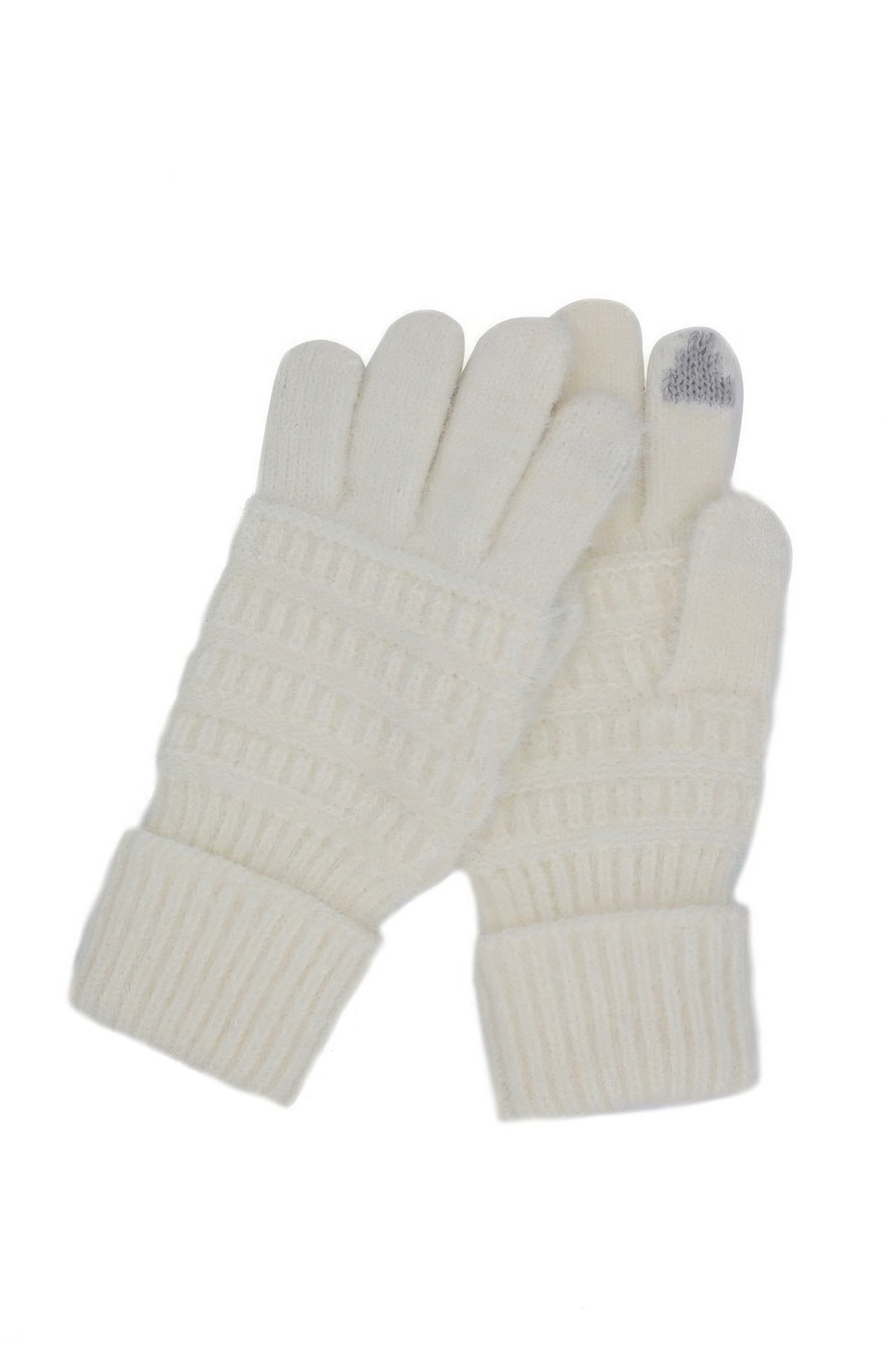 Fuzzy Cable Knit Smart Touch Gloves product image