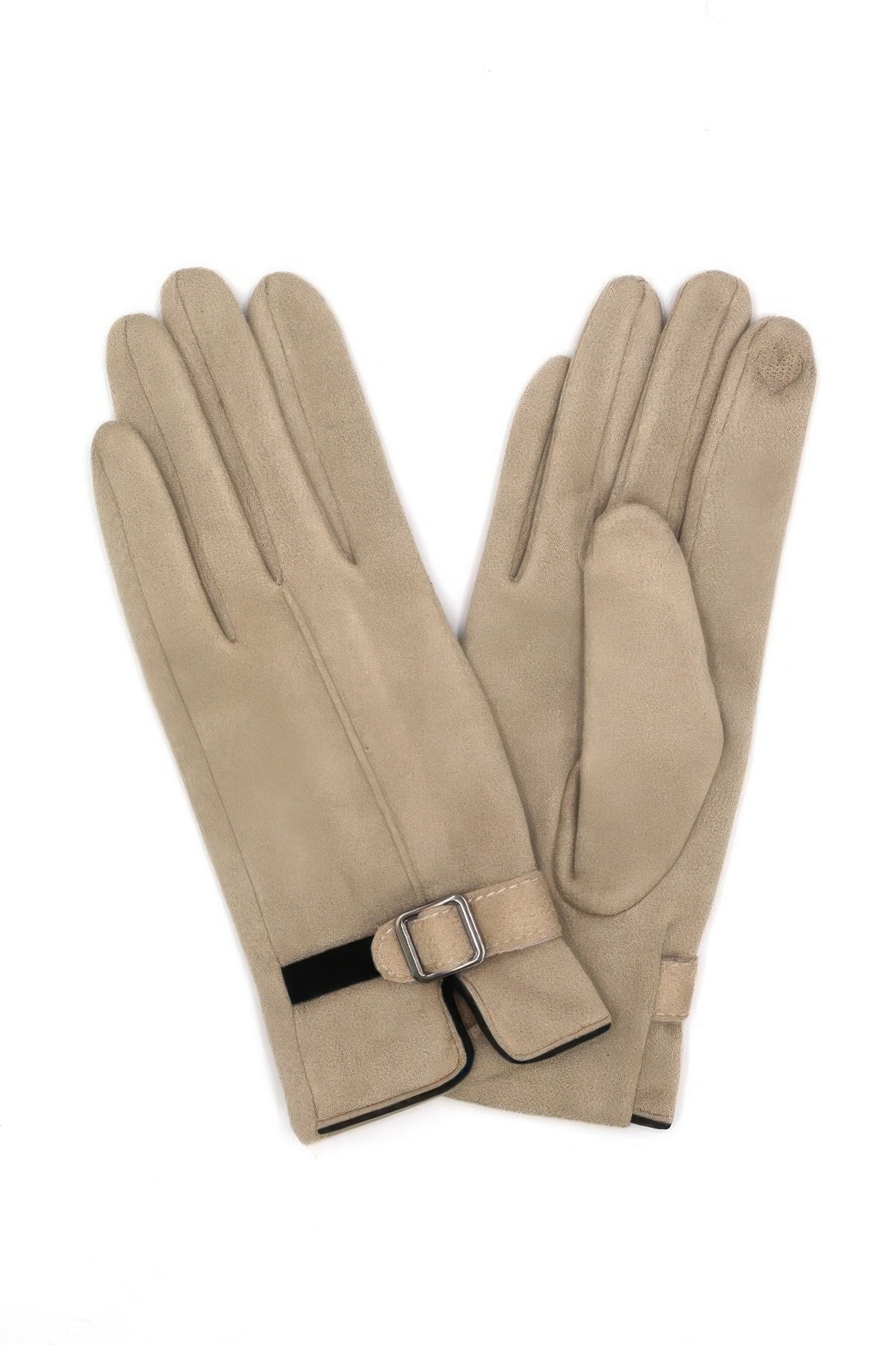 Faux Suede Band Smart Touch Gloves product image