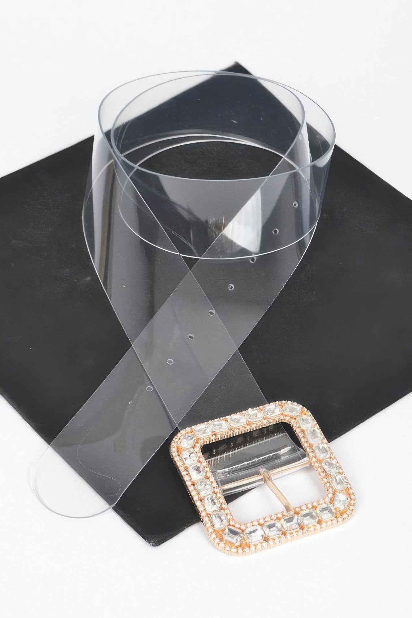 Stone Metal Buckle Clear Plus Size Belt Stone Metal Buckle Clear Plus Size Belt