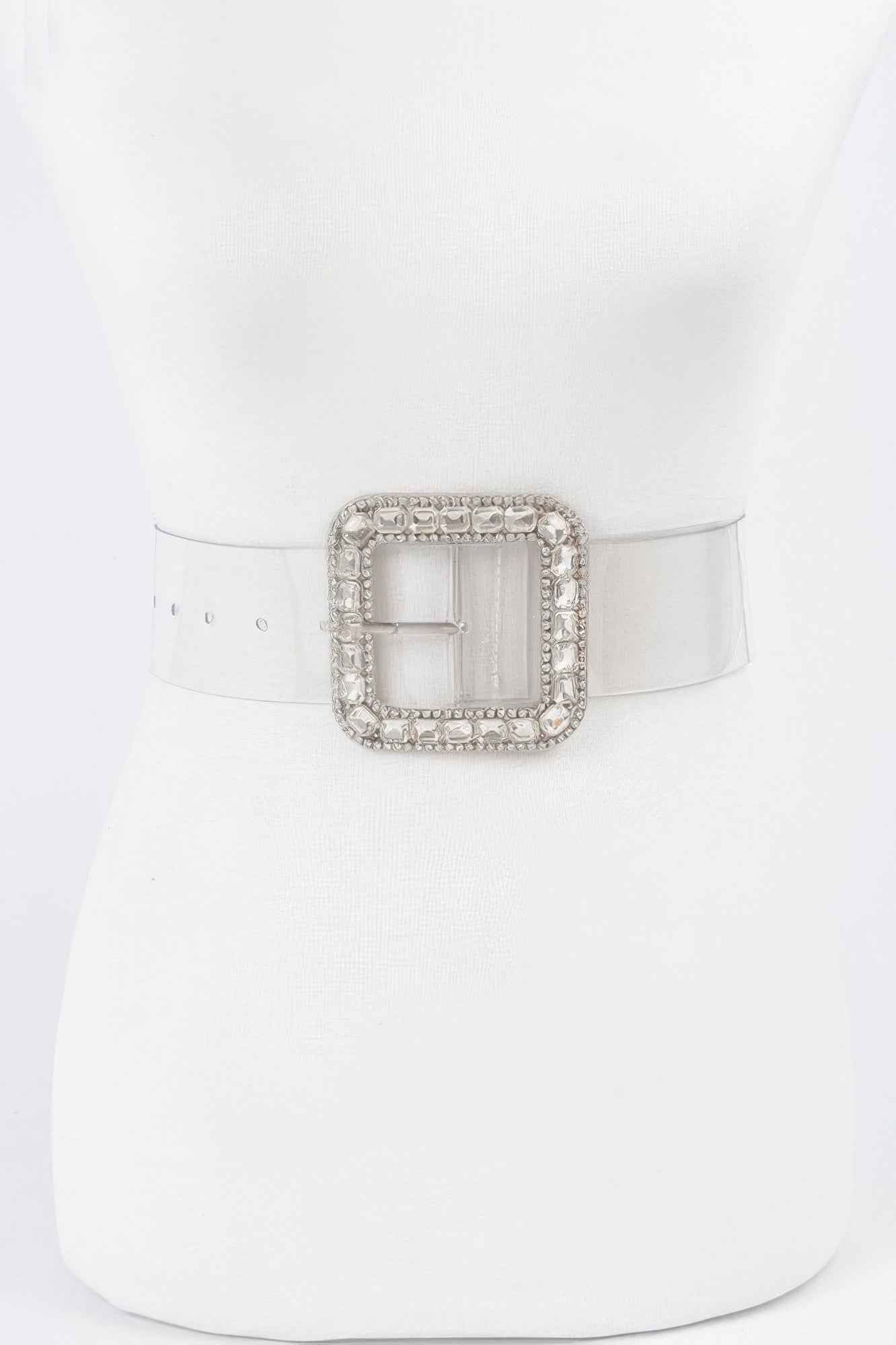 Stone Metal Buckle Clear Plus Size Belt Stone Metal Buckle Clear Plus Size Belt