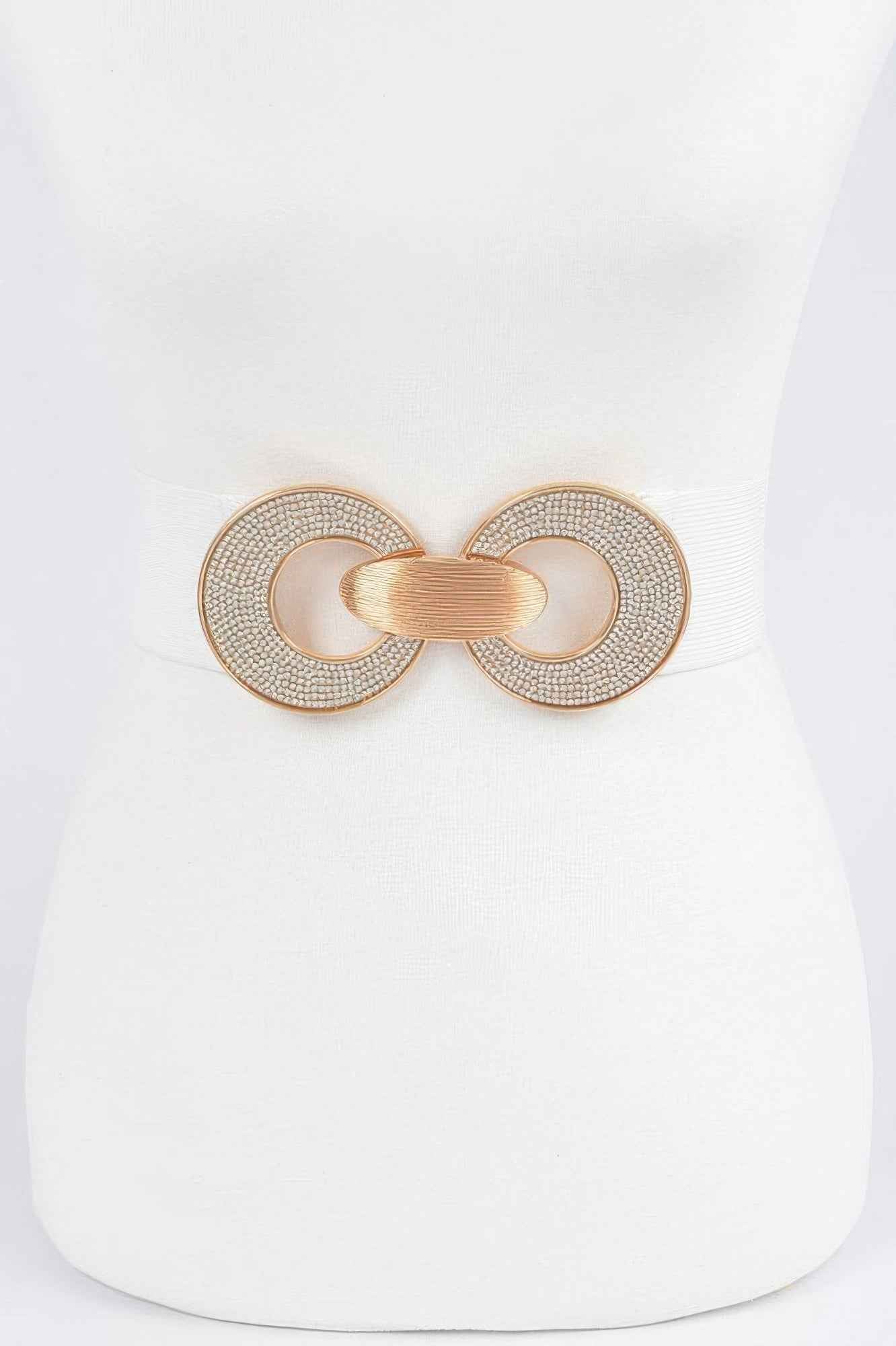 Rhinestone Two Buckle Elastic Belt Rhinestone Two Buckle Elastic Belt