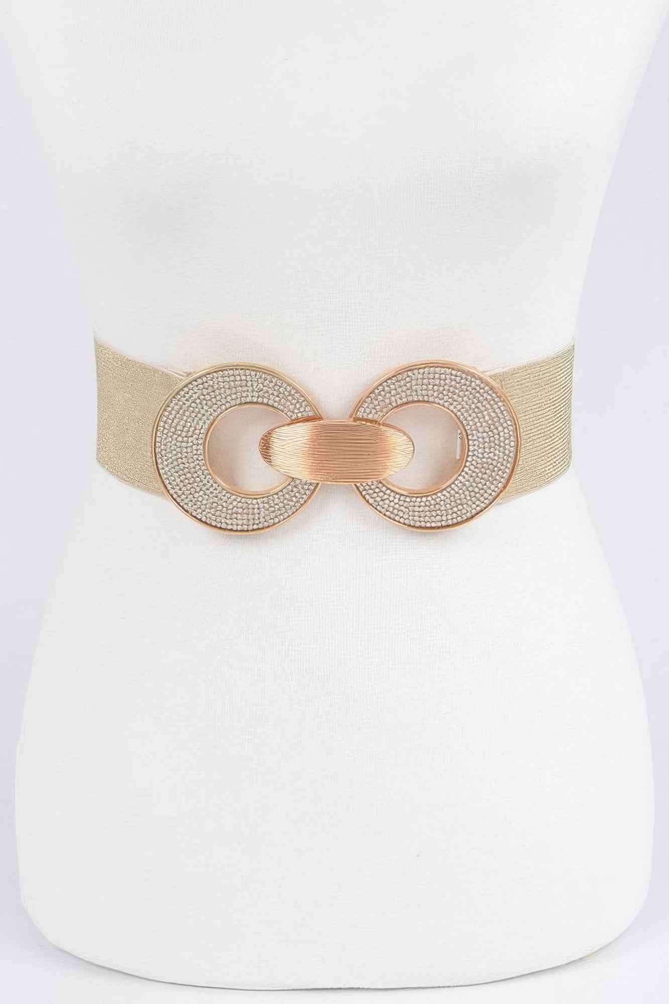 Rhinestone Two Buckle Elastic Belt Rhinestone Two Buckle Elastic Belt