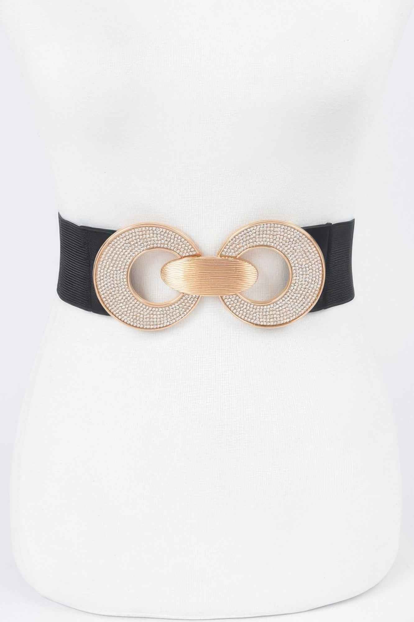 Rhinestone Two Buckle Elastic Belt Rhinestone Two Buckle Elastic Belt