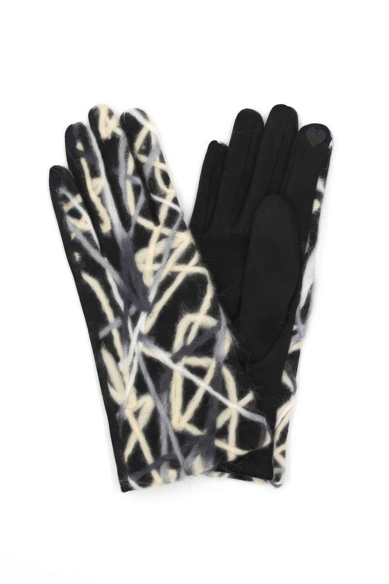 Geometric Multicolor Embroidered Smart Touchgloves Geometric Multicolor Embroidered Smart Touchgloves