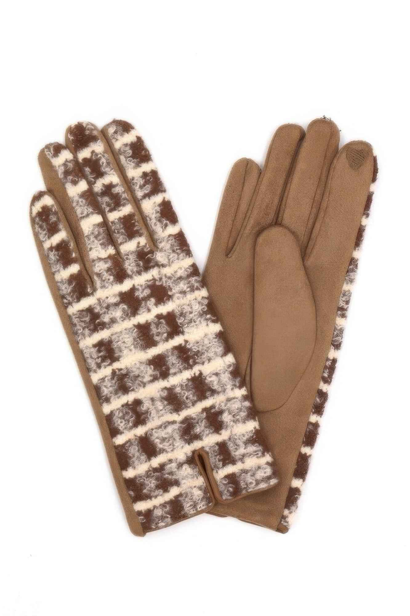Fuzzy Check Plaid Smart Touch Gloves Fuzzy Check Plaid Smart Touch Gloves