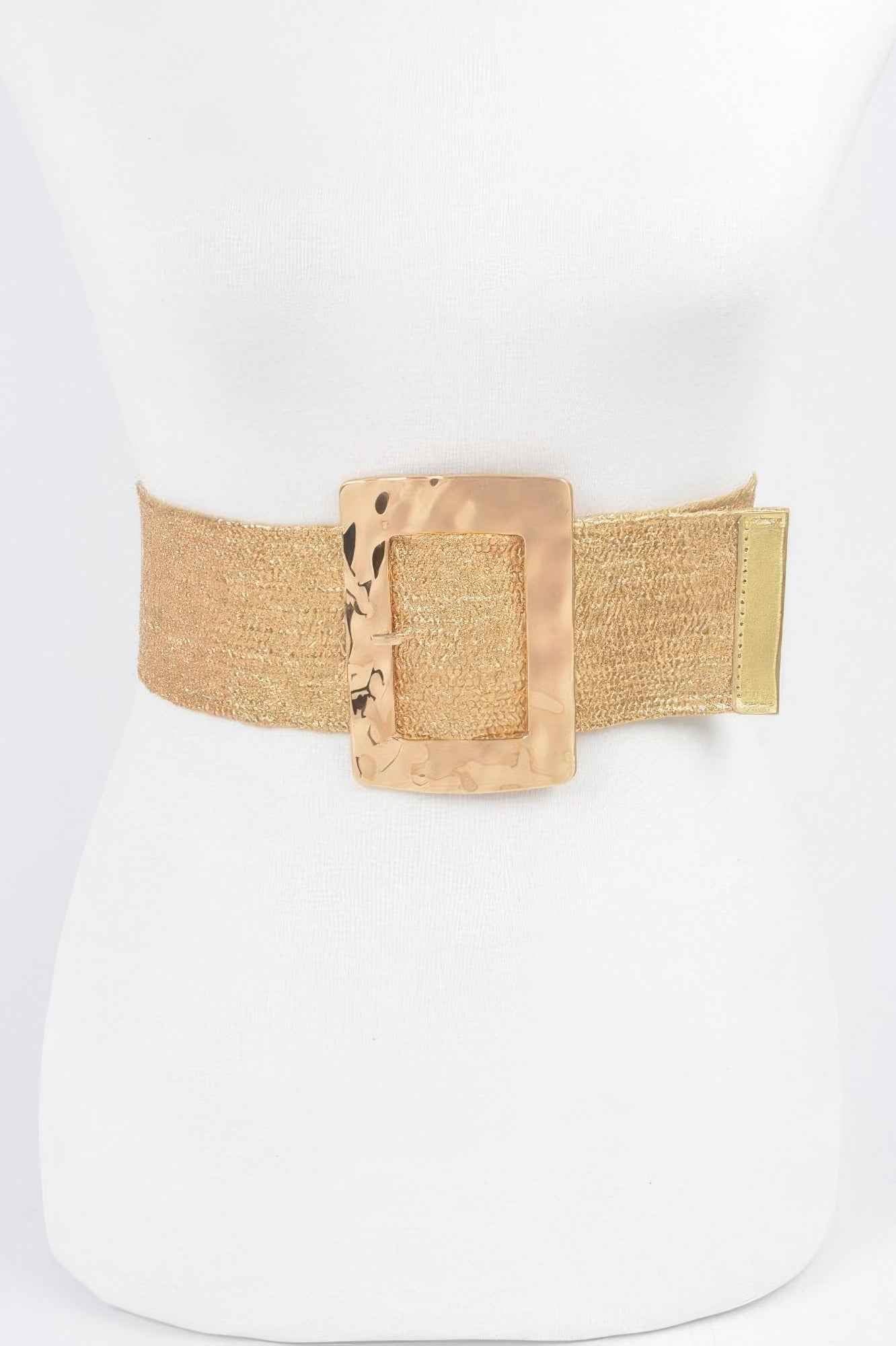 Rectangle Metal Buckle Stretch Plussize Straw Belt Rectangle Metal Buckle Stretch Plussize Straw Belt