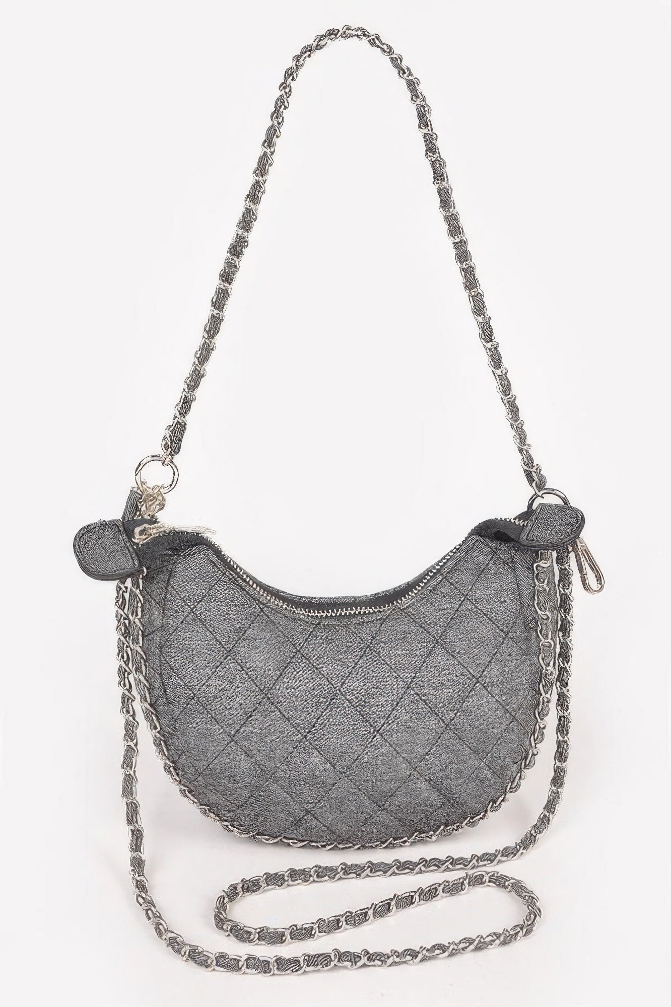 Vegan Denim Leather Chain Crossbody Bag product image