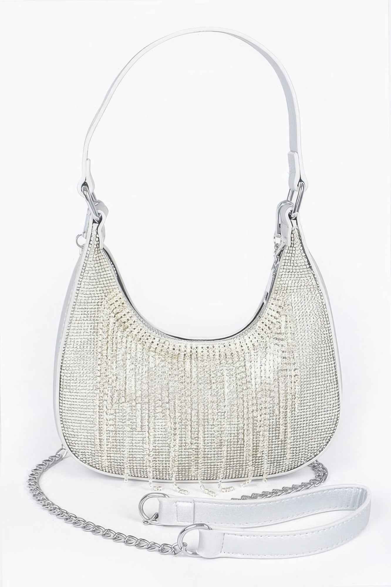 Hot Fix Stones Rhinestones Fringe Hobo Bag Hot Fix Stones Rhinestones Fringe Hobo Bag