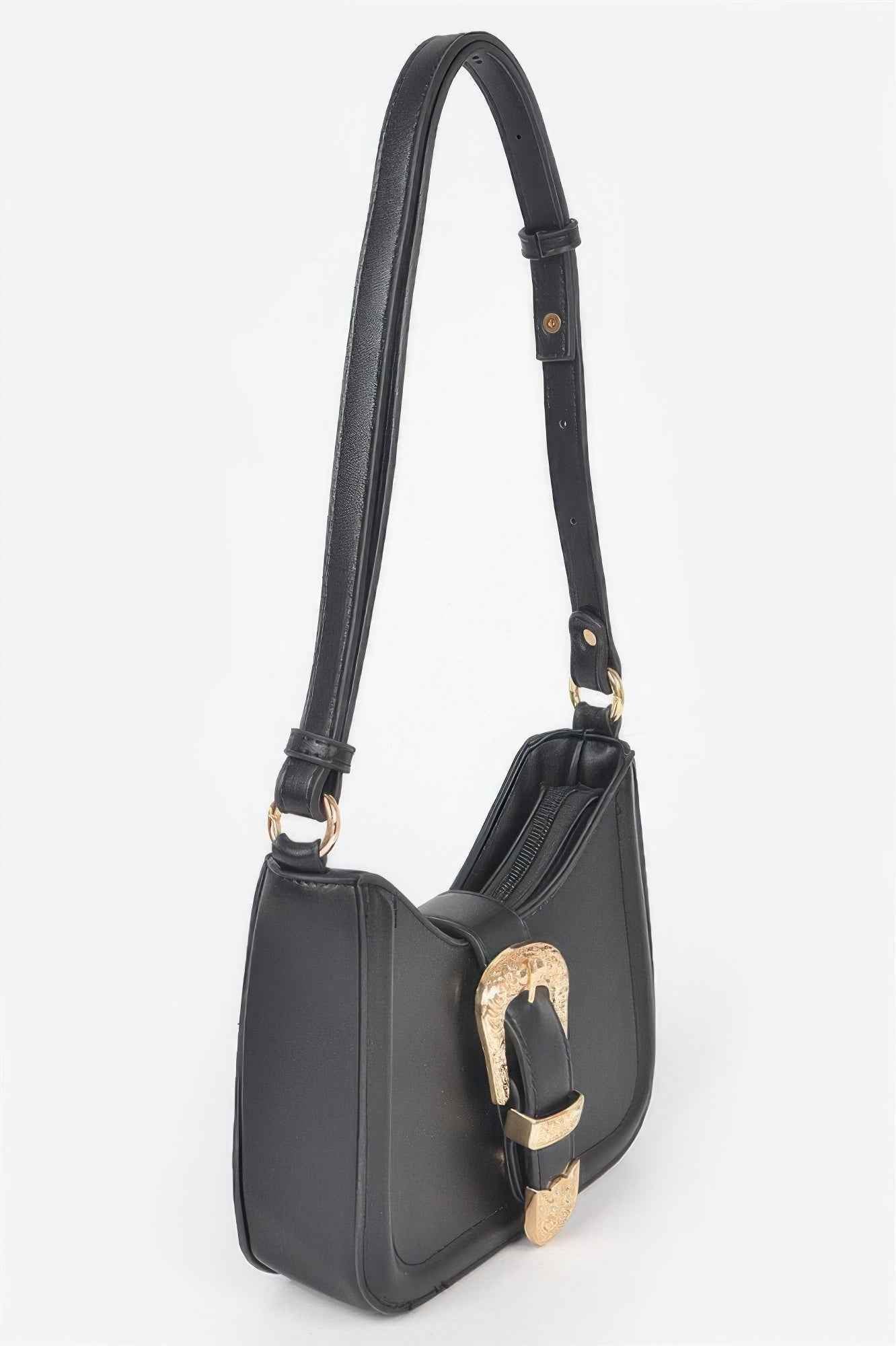Vegan Metal Buckle Shoulder Bag Vegan Metal Buckle Shoulder Bag