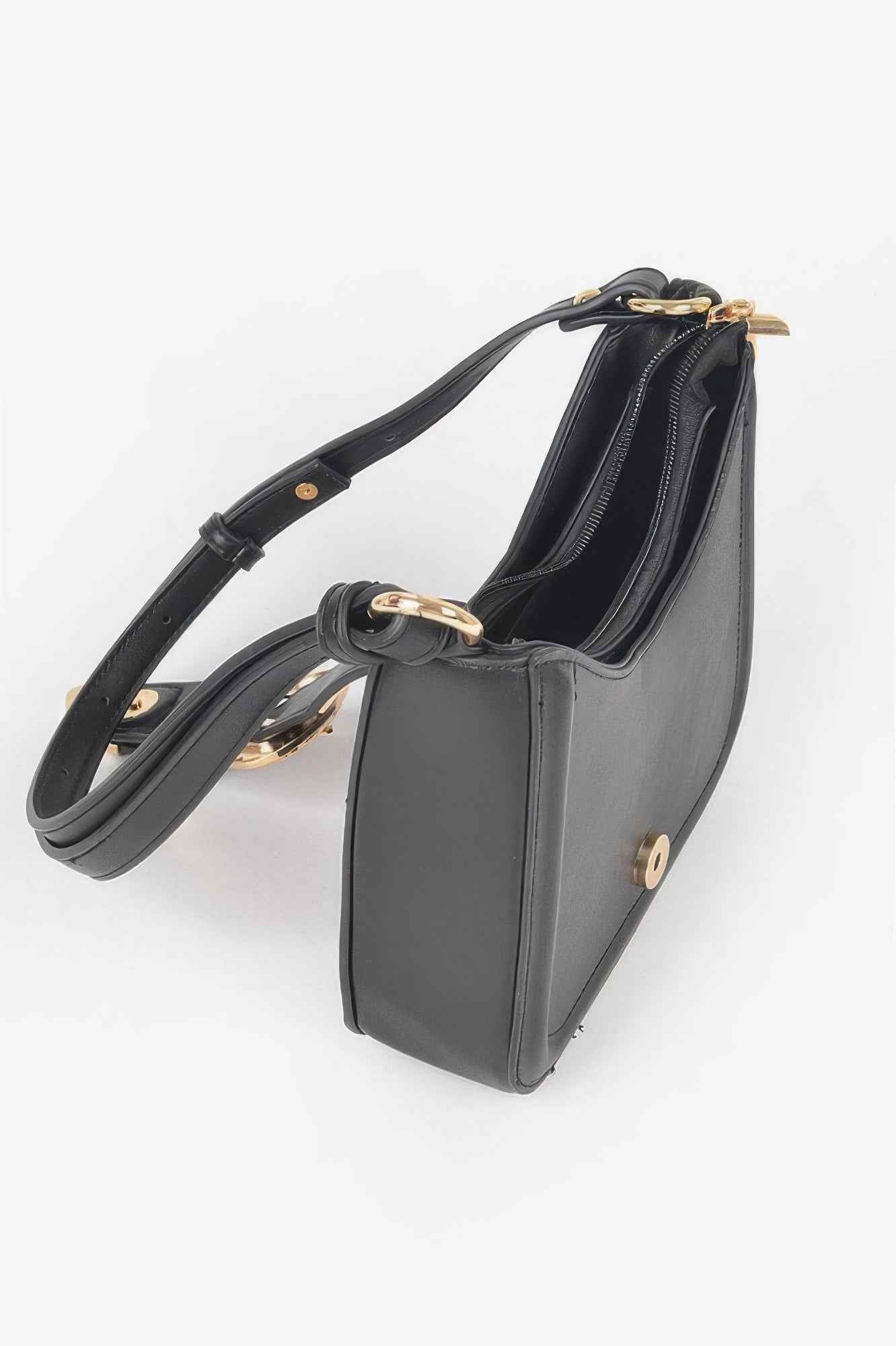 Vegan Metal Buckle Shoulder Bag Vegan Metal Buckle Shoulder Bag
