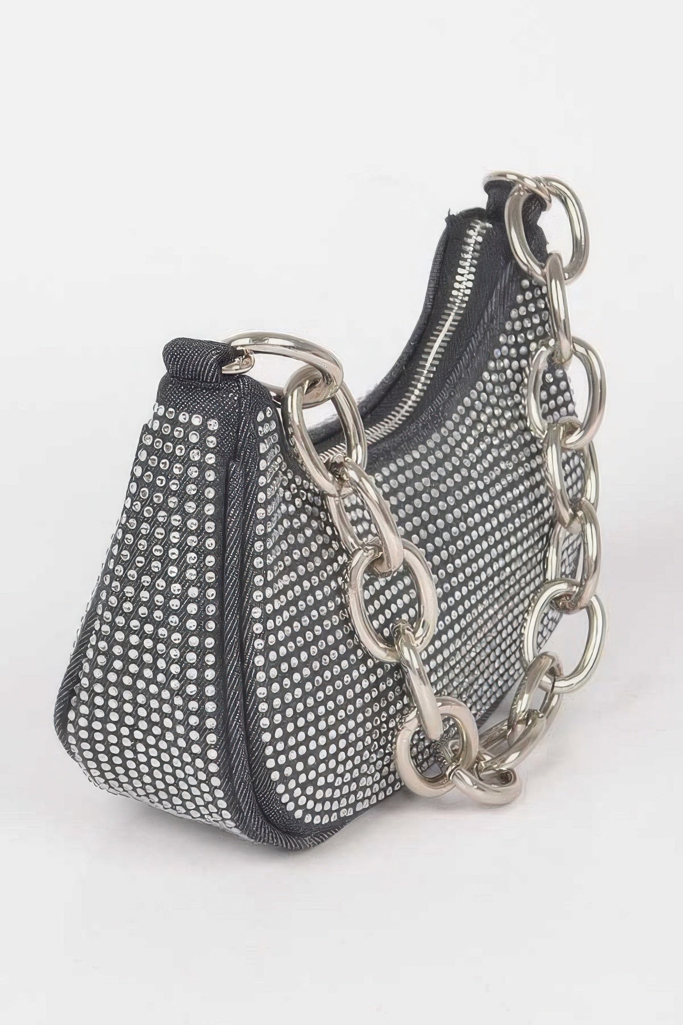 Hot Fix Stone Small Hobo Bag W/chain product image