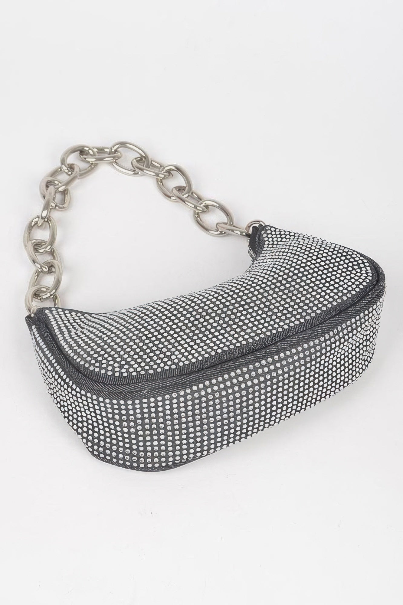 Hot Fix Stone Small Hobo Bag W/chain product image