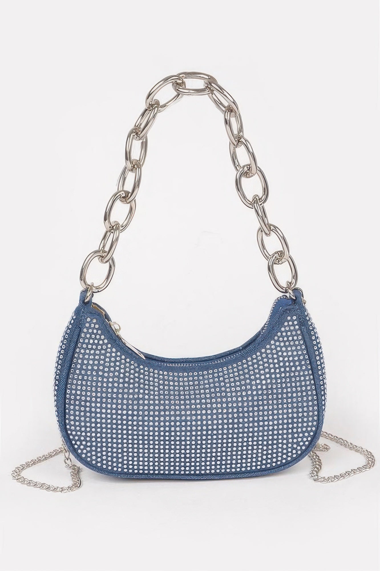 Hot Fix Stone Small Hobo Bag W/chain product image